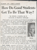 newspaper clipping - good students