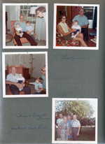 At Warren's house in Kokomo - Bill, Warren, Joe, Sara. Susan, Bill, Warren. Curt, Bill, Joe, Warren. 6122 yard - Irma and Grant Davis (Neptune), Janet and Herb Ball