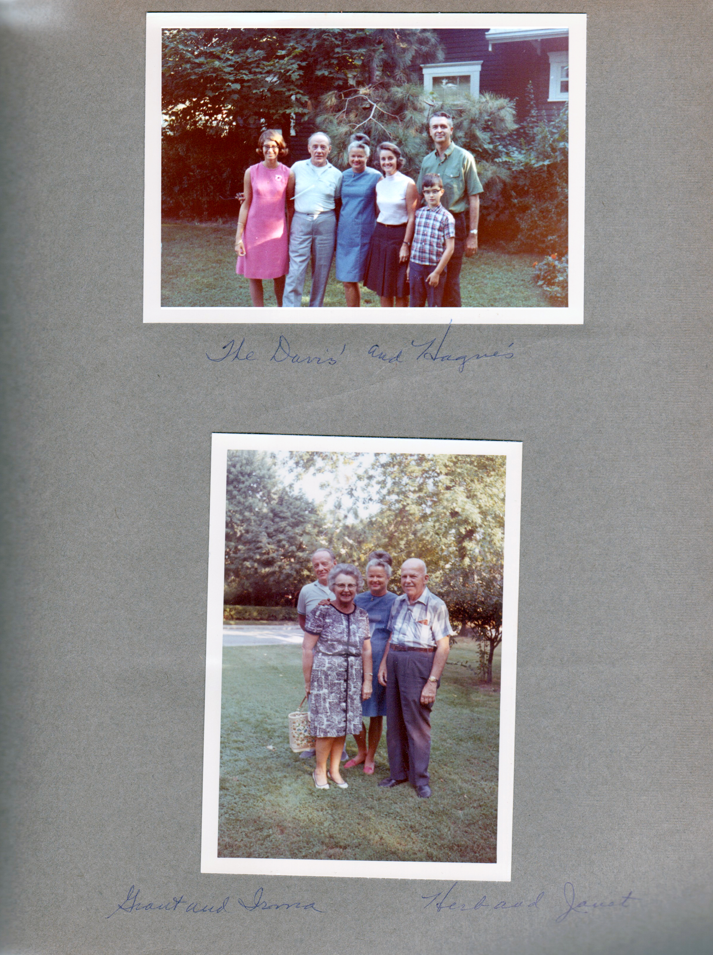 6122 yard - Susan, Grant Davis (Neptune), Irma Davis, Rosemary, Alan, John. Janet and Herb Ball, Irma and Grant Davis (Neptune).
