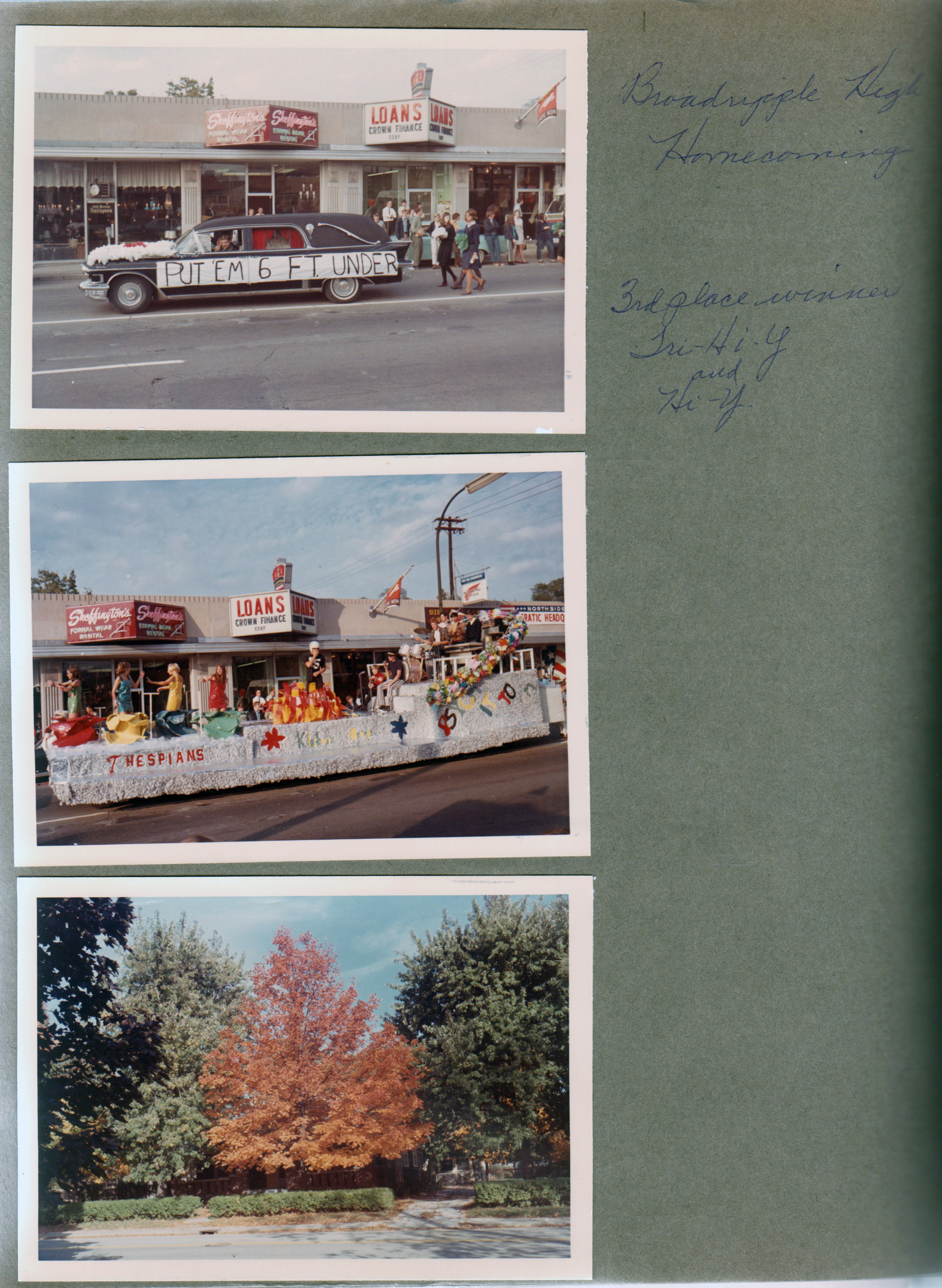 BRHS Homecoming parade - BR Avenue - Sheffington's - Susan. Democratic Headquarters. 6123 Carrollton - fall tree.