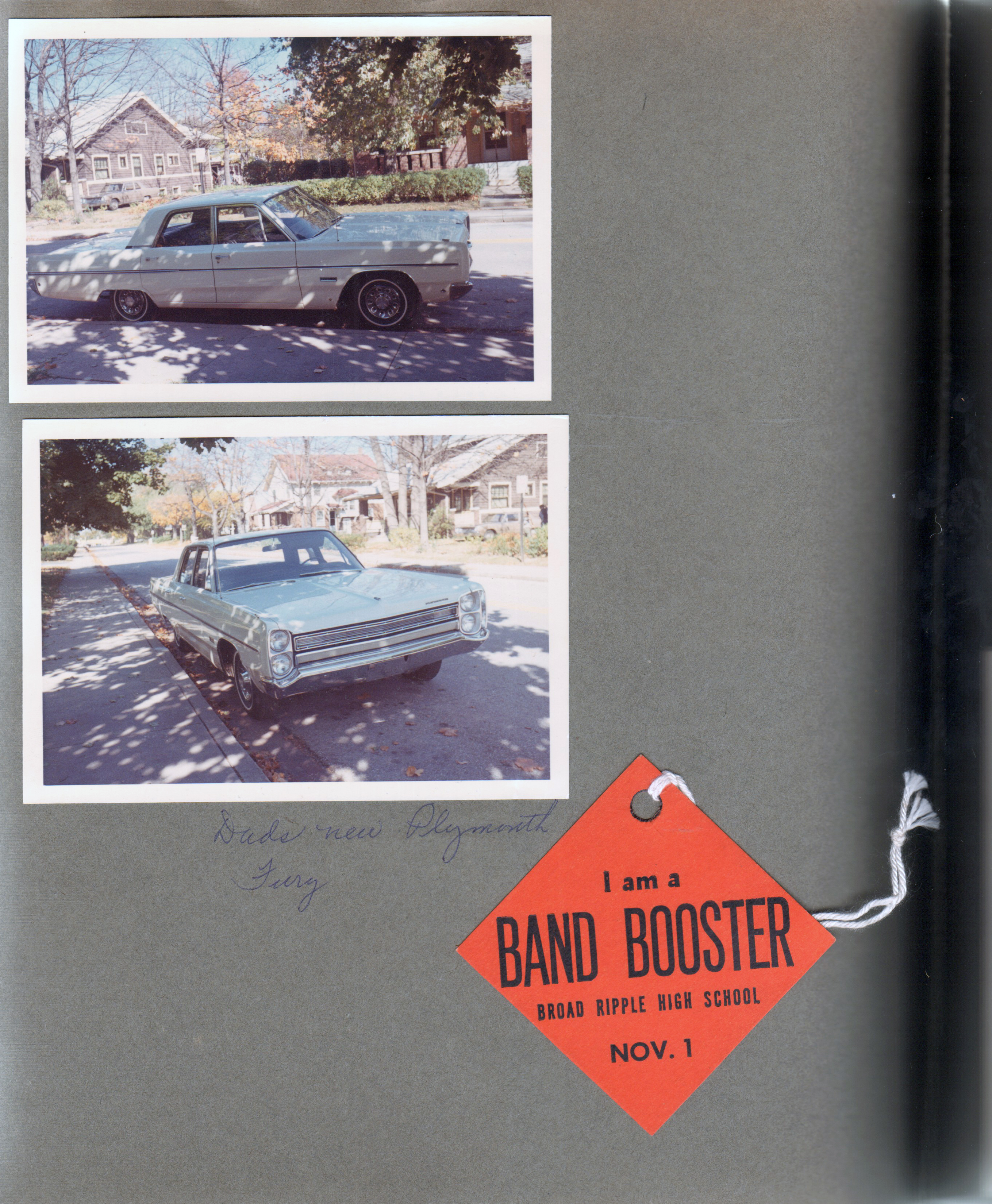 6122 street - Curt Letsinger's new Plymouth Fury. I am a Band Booster BRHS tag.