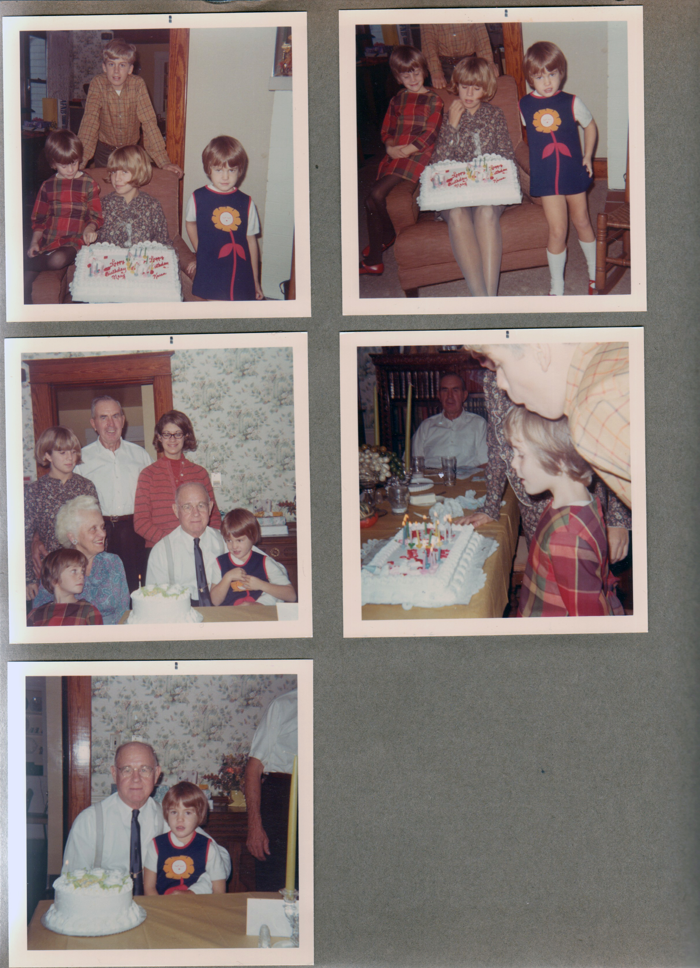 8815 Haverstick dining room - Mary and Karen's birthdays - Mary, Karen, Eddie, Nancy. Nancy, Karen, Helen, Girstle, Susan, Curt, Nancy. 