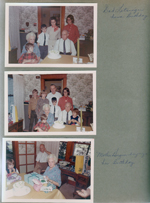 8815 Haverstick dining room - Curt's birthday - Nancy, Helen, Alan, Rosemary, Curt, Susan. Eddie, Karen, Girstle, Mary.