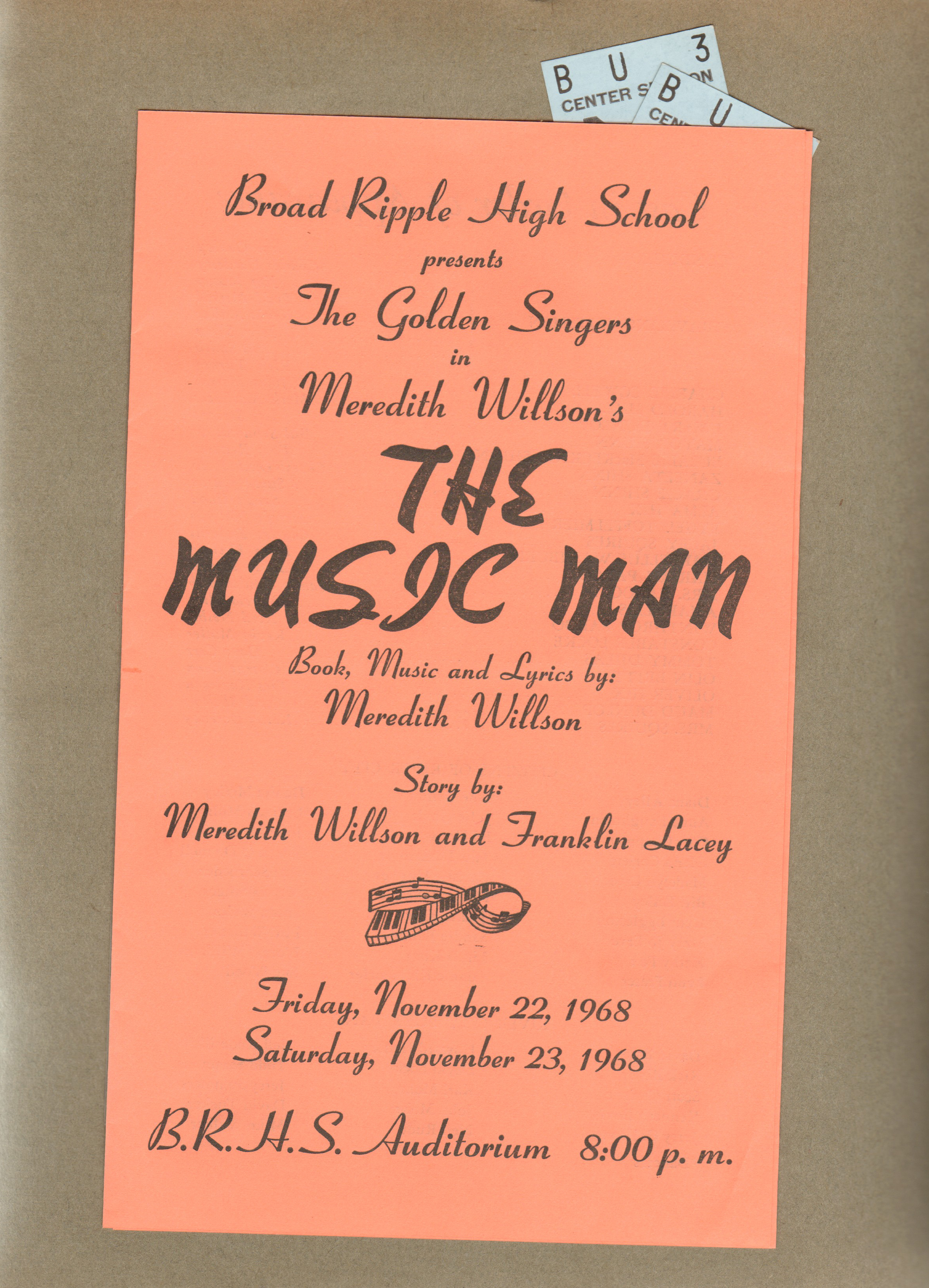 BRHS Music Man program and tickets