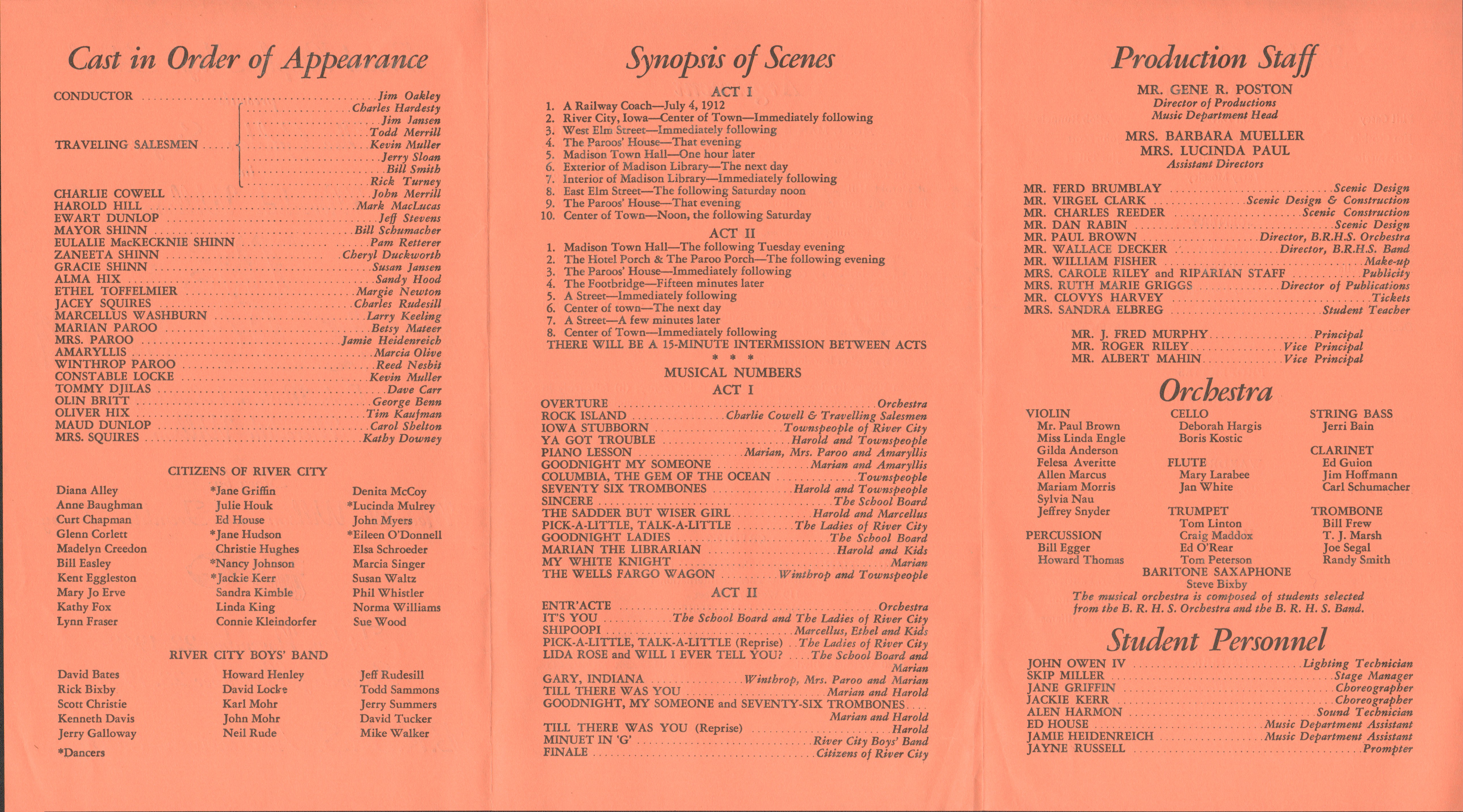 BRHS Music Man program