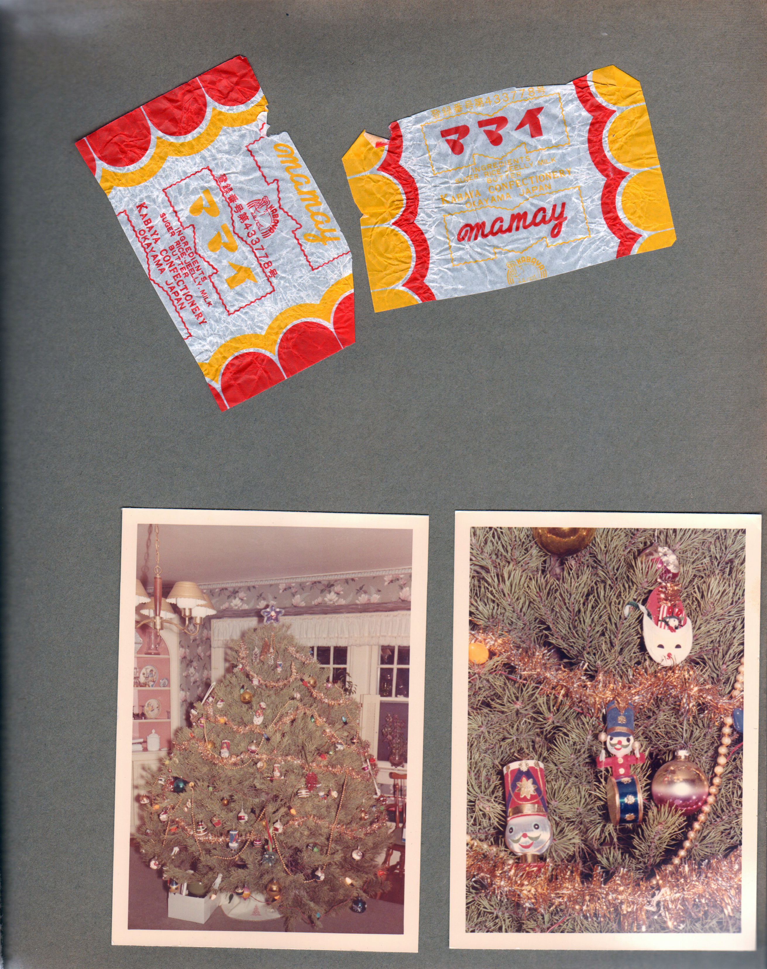 Kabaya Confectionery Okayama Japan - mamay candy wrappers. 6123 Christmas tree