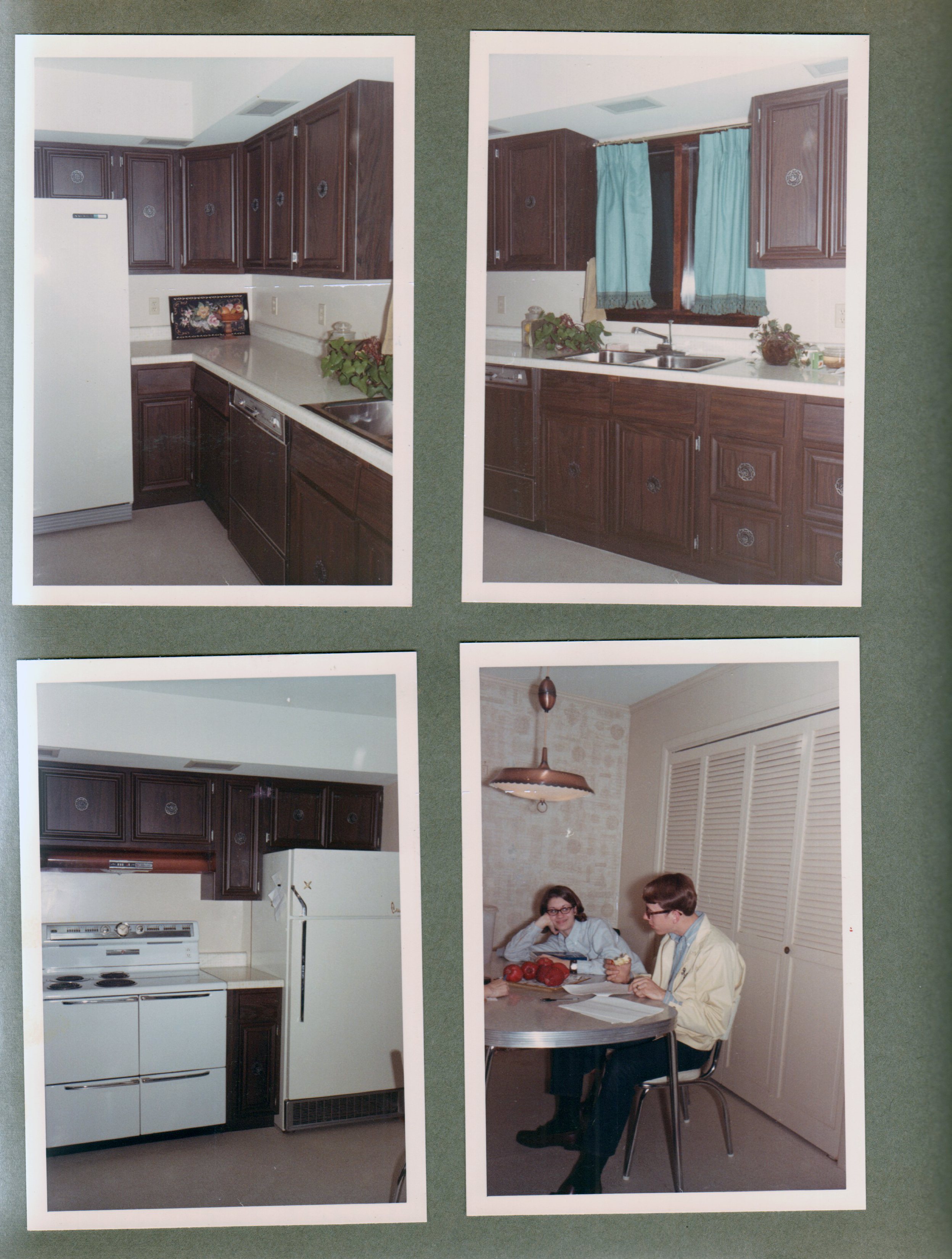 6122 kitchen remodel - new kitchen. Susan and Randy study in new kitchen.