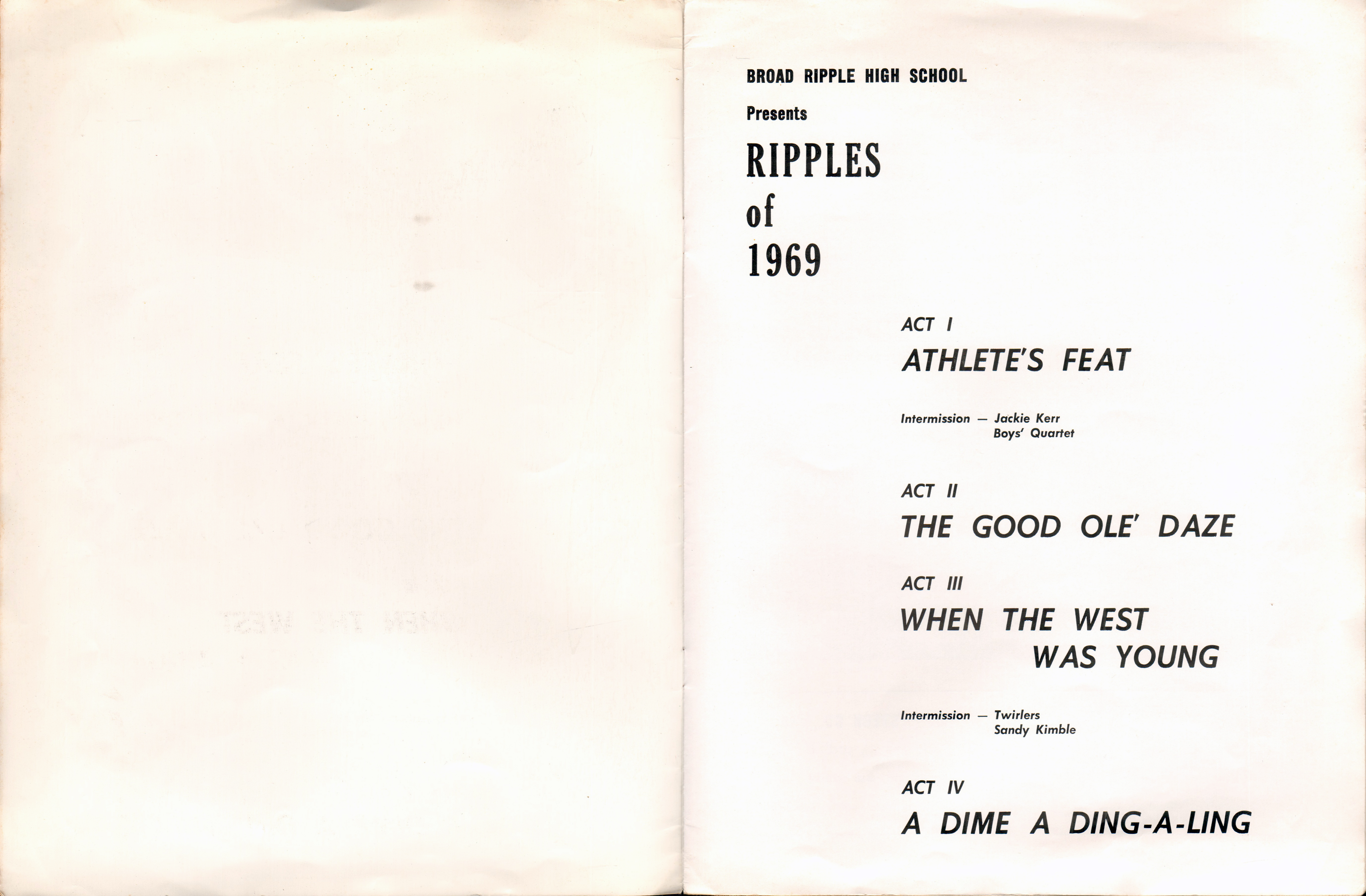 BRHS Ripples Acts 1969 program