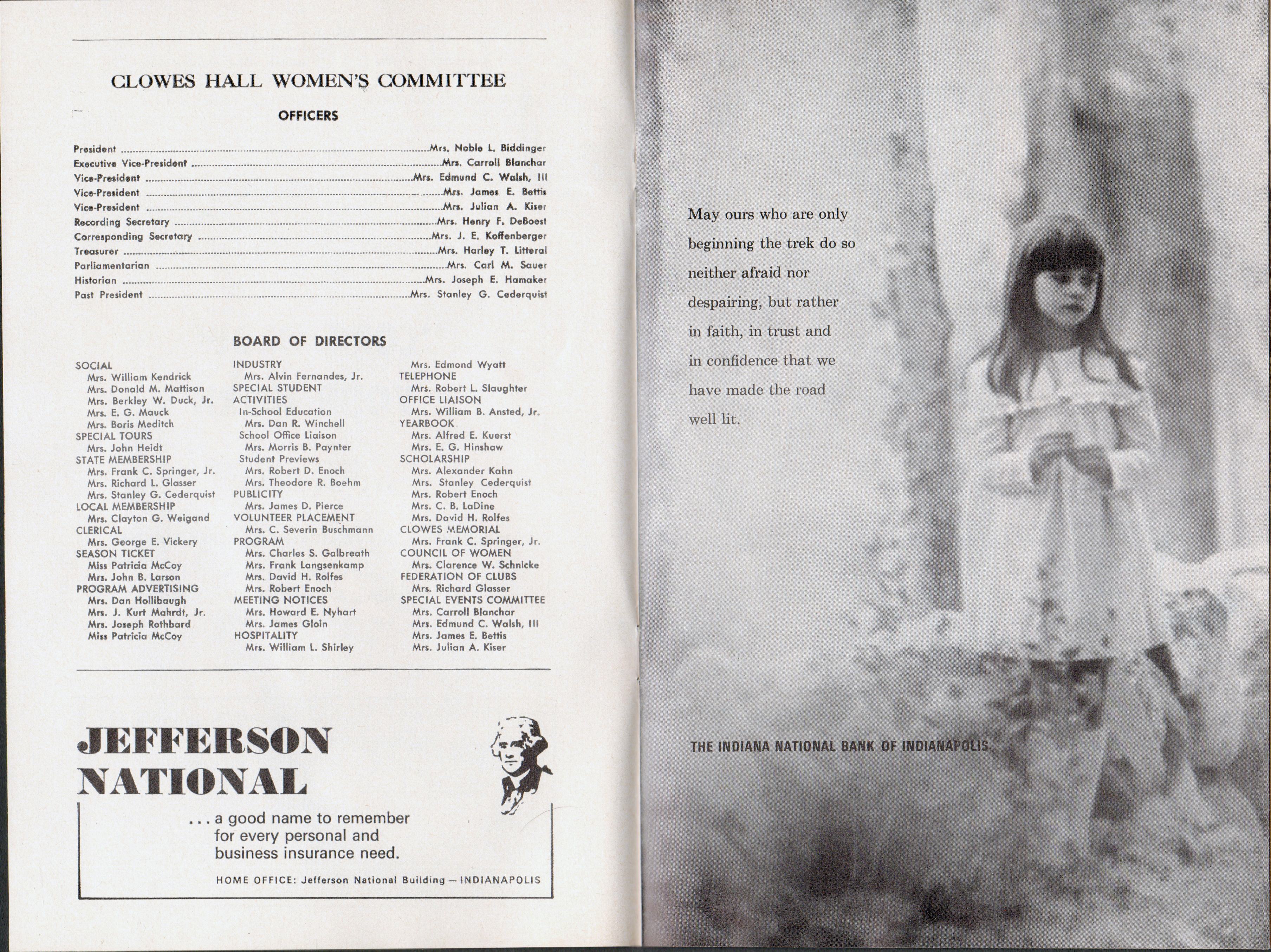 Clowes Memorial Hall program - Come Blow Your Horn