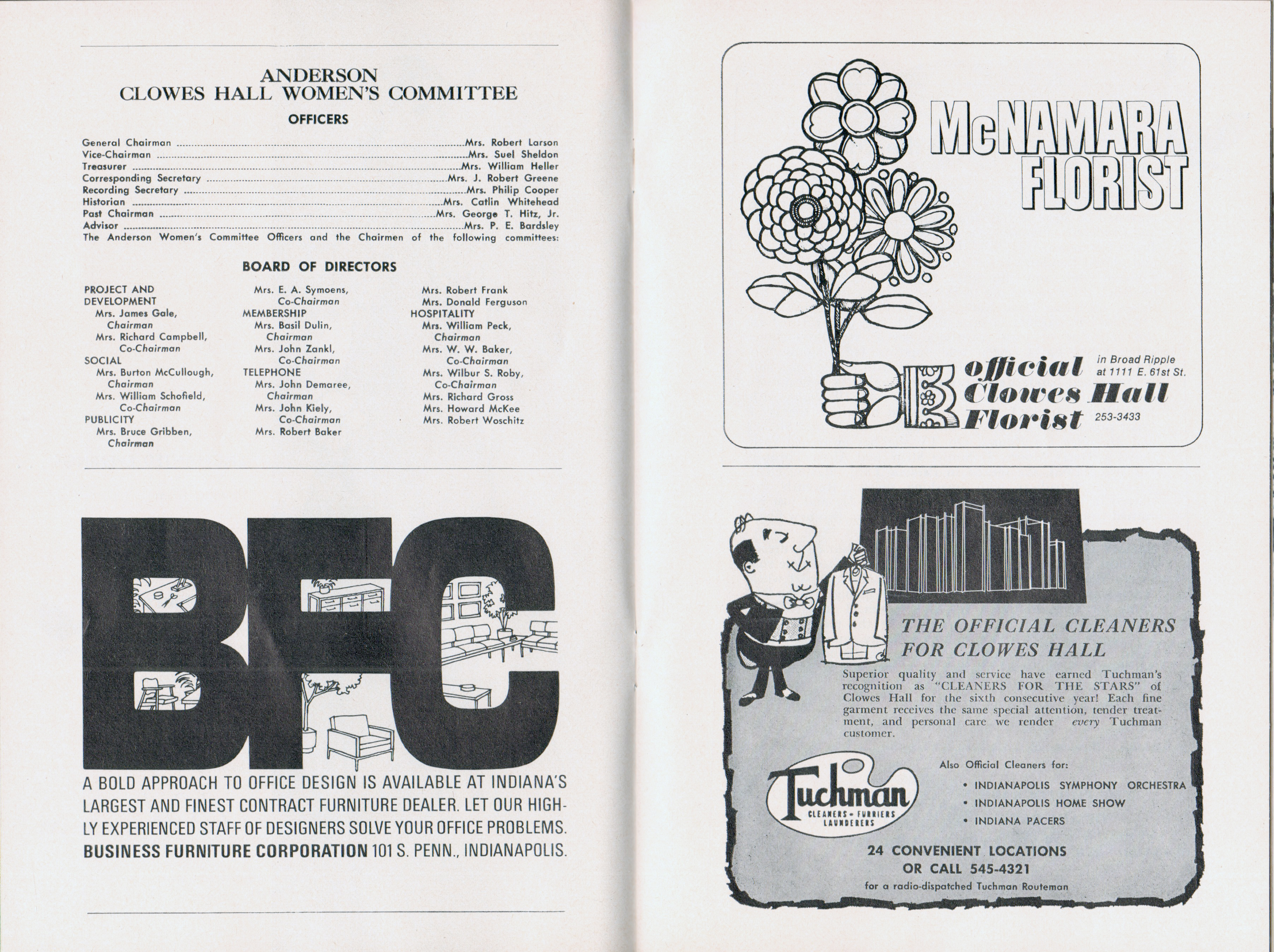 Clowes Memorial Hall program - Come Blow Your Horn