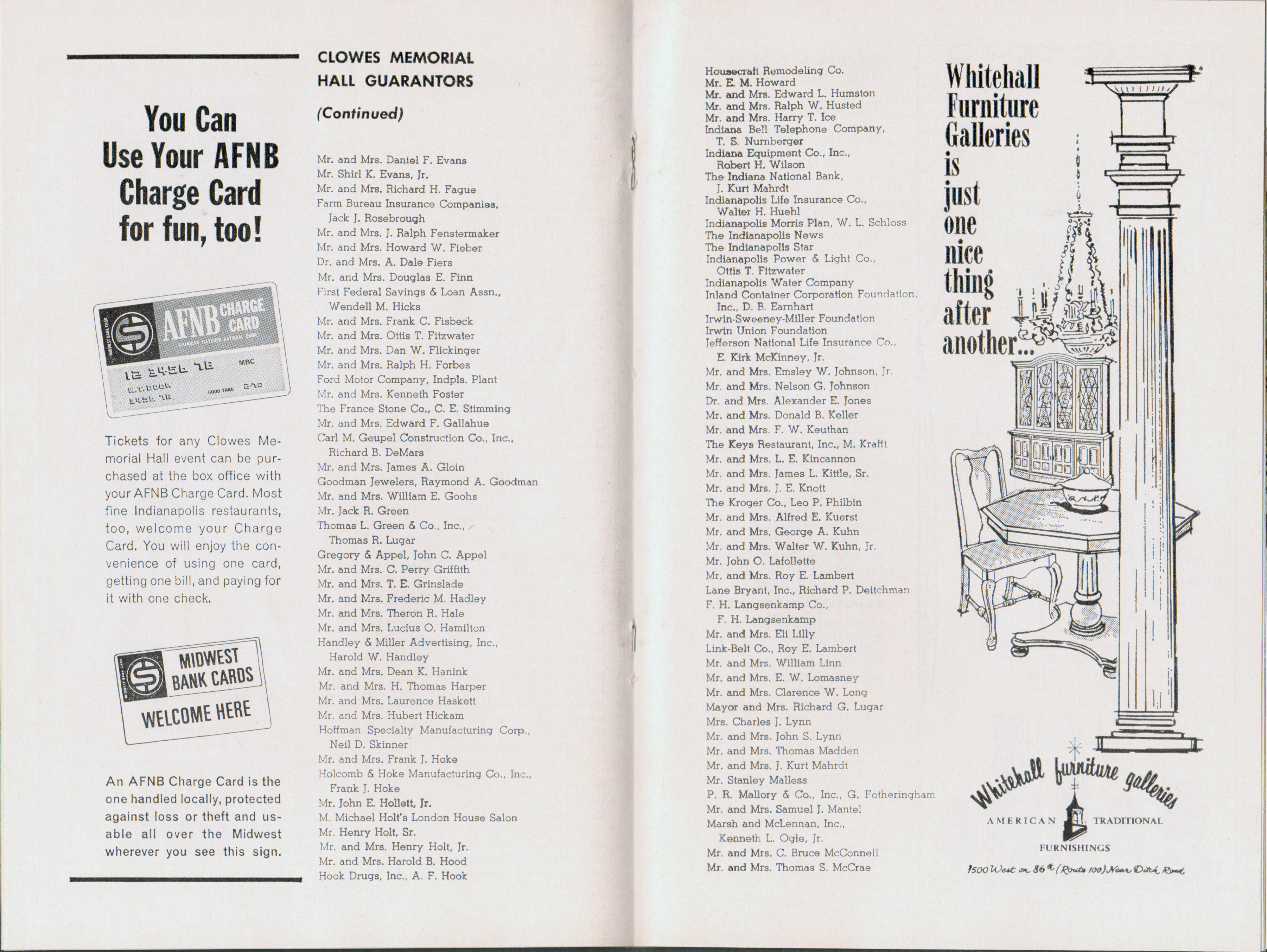 Clowes Memorial Hall program - Come Blow Your Horn