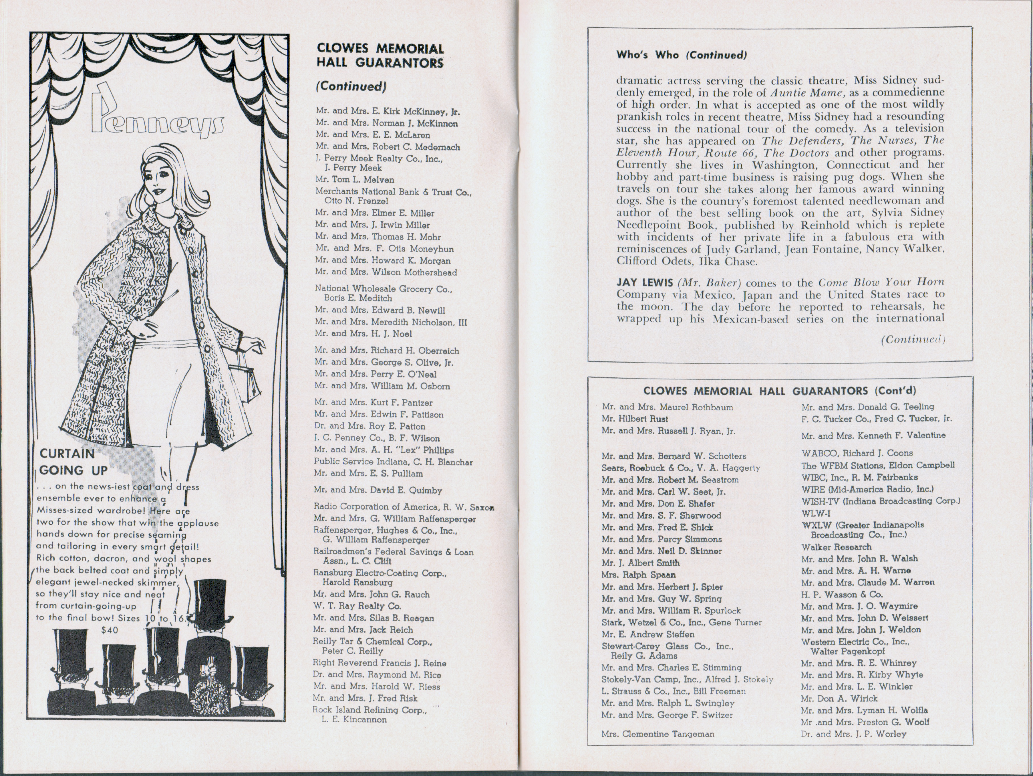 Clowes Memorial Hall program - Come Blow Your Horn