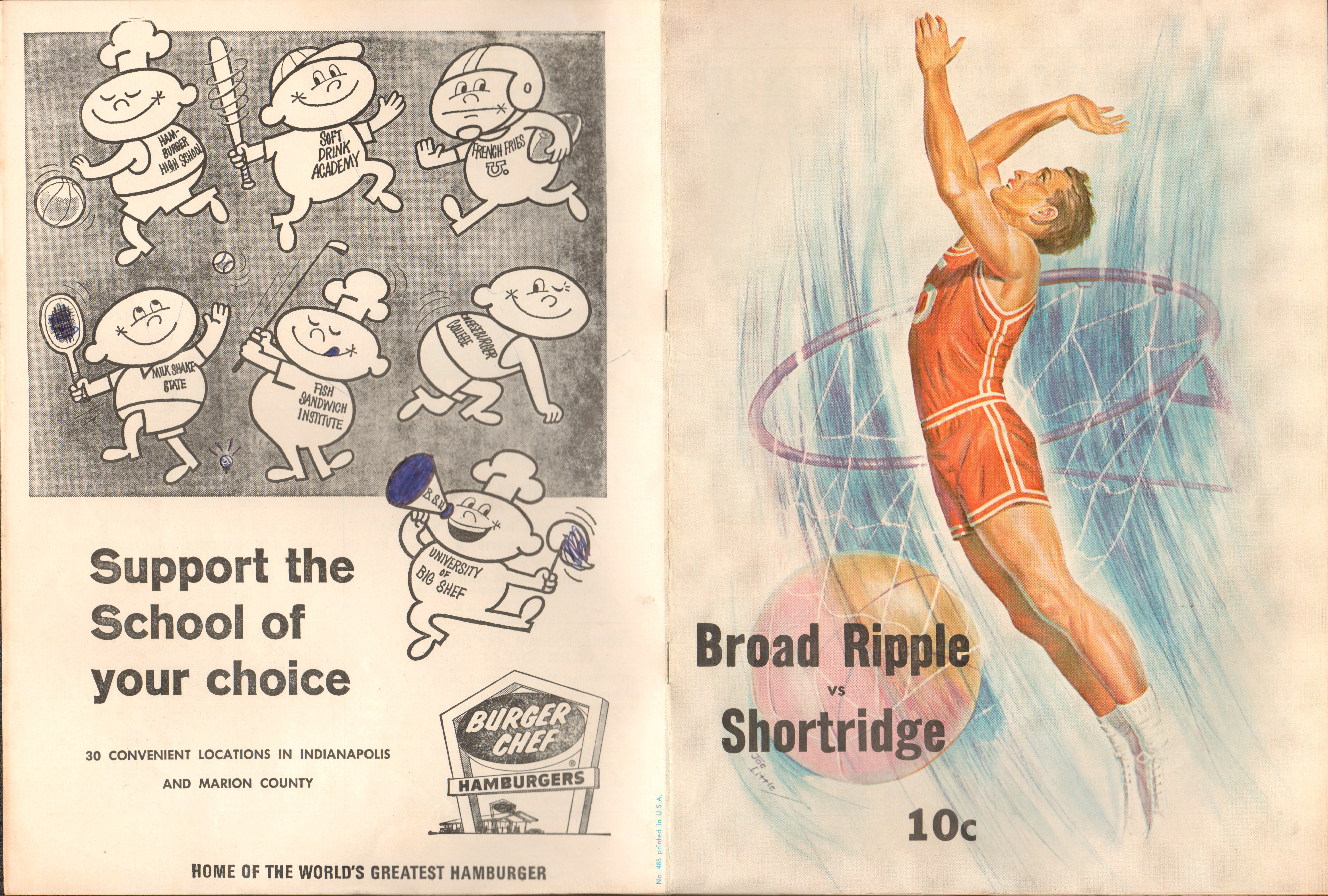 BRHS vs Shortridge football program - Burger Chef ad