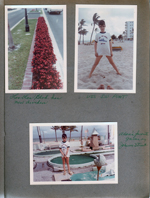 Hollywood Beach - Las Olas Blvd has new divider with flowers. Alan on beach wearing USS Du Pont destroyer shirt. Alan playing miniature golf on Johnson Street.