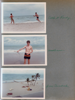 Hollywood Beach - Catch it Randy. Needlenose fish. from Neptune sundeck - palm trees and jetty