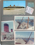 postcard Queen Elizabeth Ft Lauderdale FL6901 40420. tour ticket. Pier 66 and dock.