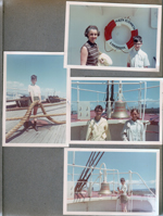 Queen Elizabeth Ft Lauderdale tour - Alan rope. Rosemary and Alan life preserver. Susan and  by bell.
