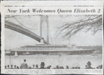 newspaper clipping - Indy Star 1969 - Queen Elizabeth 2 New York