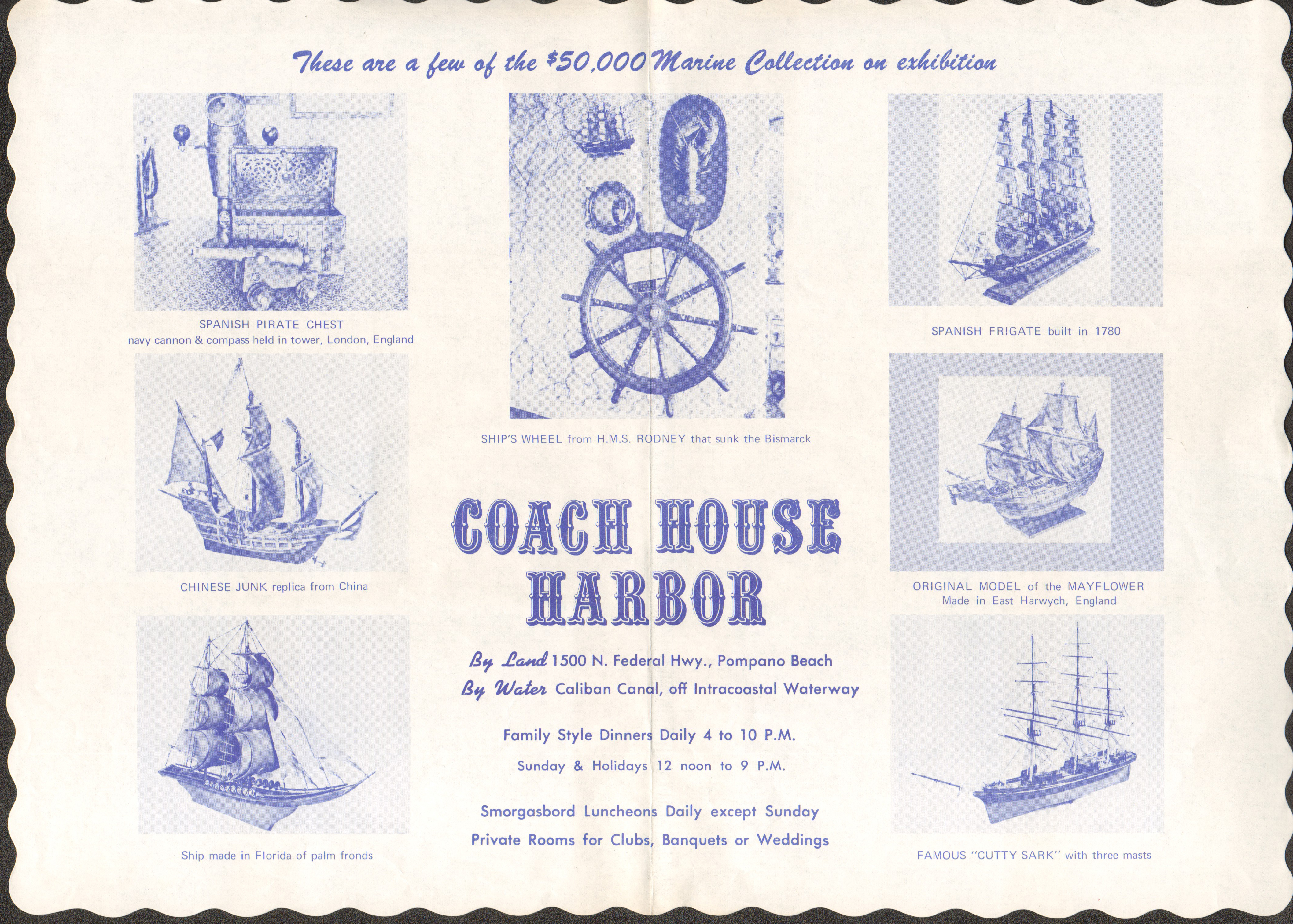 Hollywood Beach - Coach House Harbor placemat 1500 N Federal Hwy