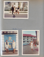 Hollywood Beach - John, Rosemary, Alan and Susan on Surf Road side of Neptune. Castaways - Sunny Isles, Miami - Susan and Susie Tuck. Rosemary.