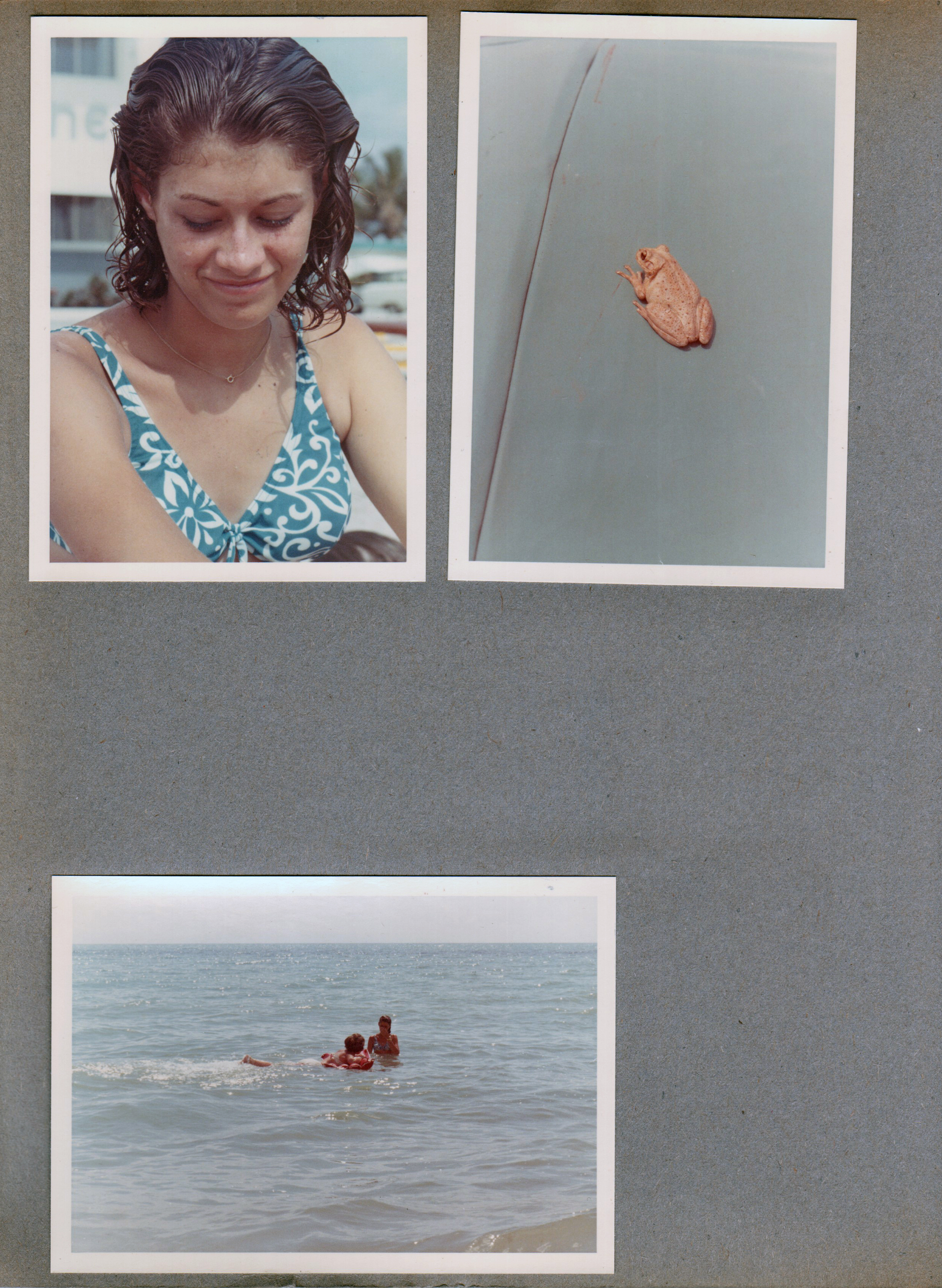 Hollywood Beach - Susan on beach. Frog.  