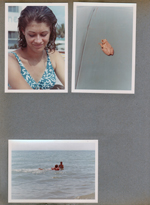 Hollywood Beach - Susan on beach. Frog.  