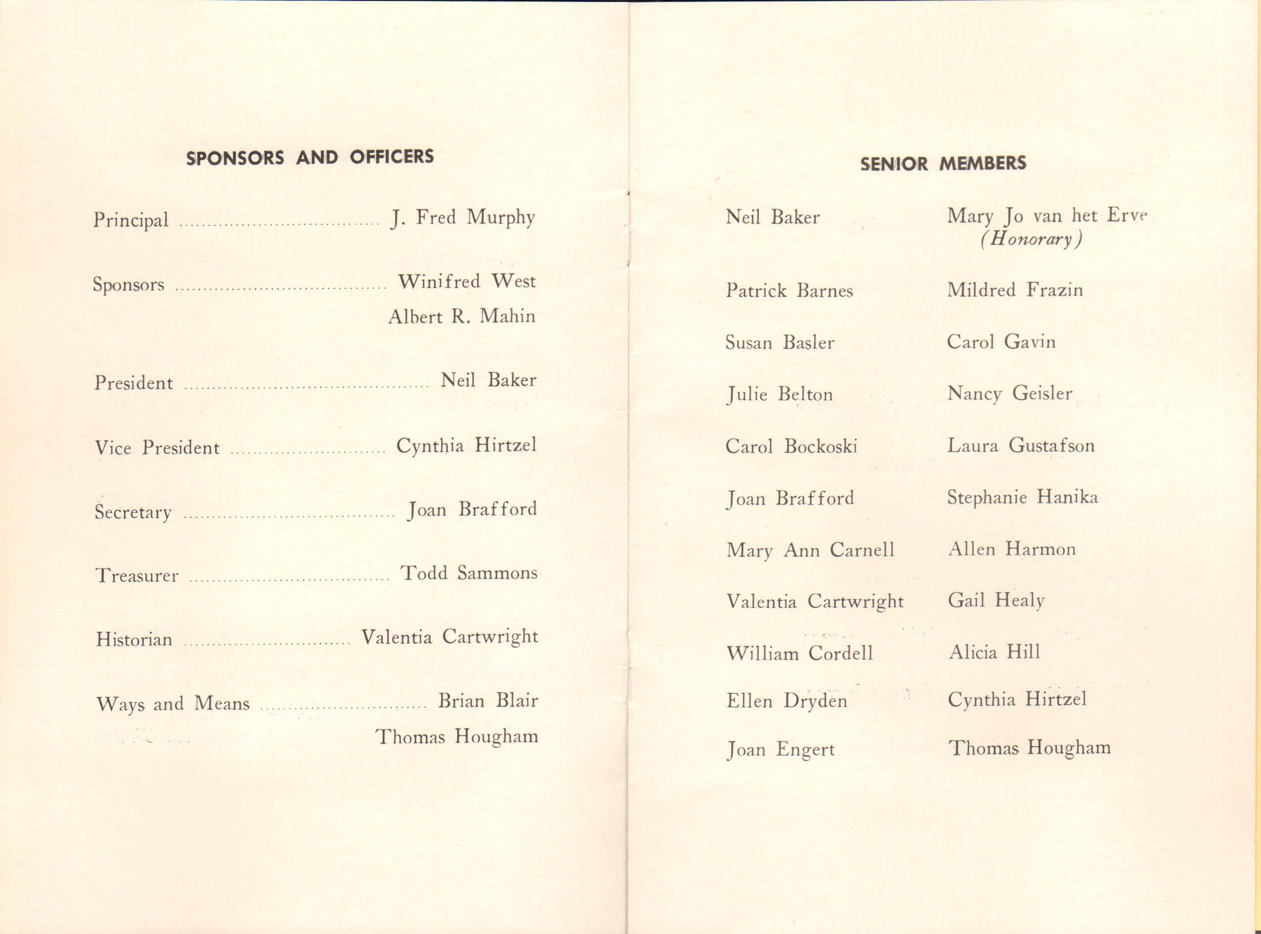 BRHS National Honor Society program