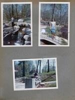 Butler Holcomb gardens waterfall and bridge - Alan. Susan. Rosemary.