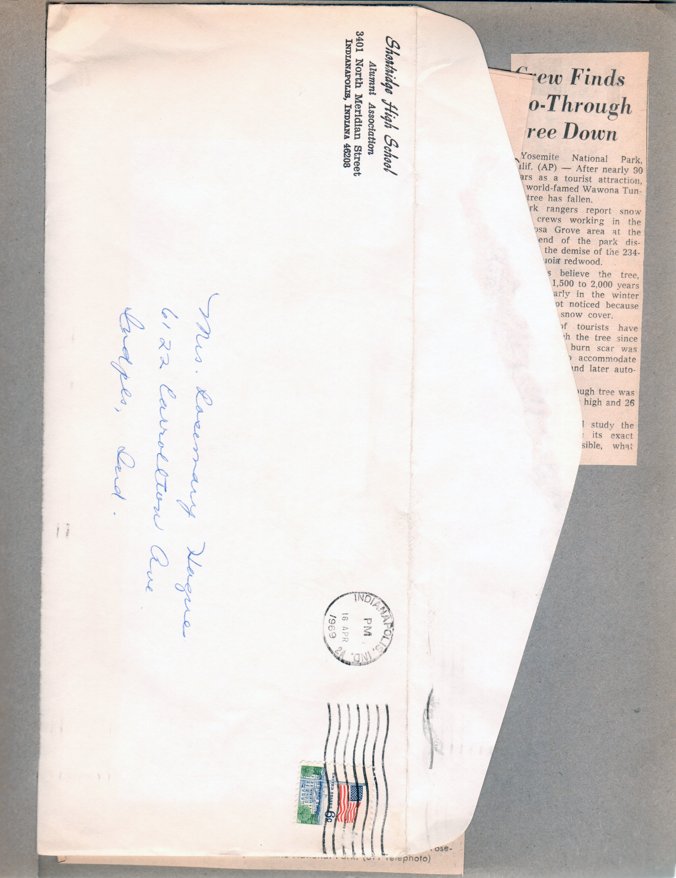 Shortridge HS  envelope