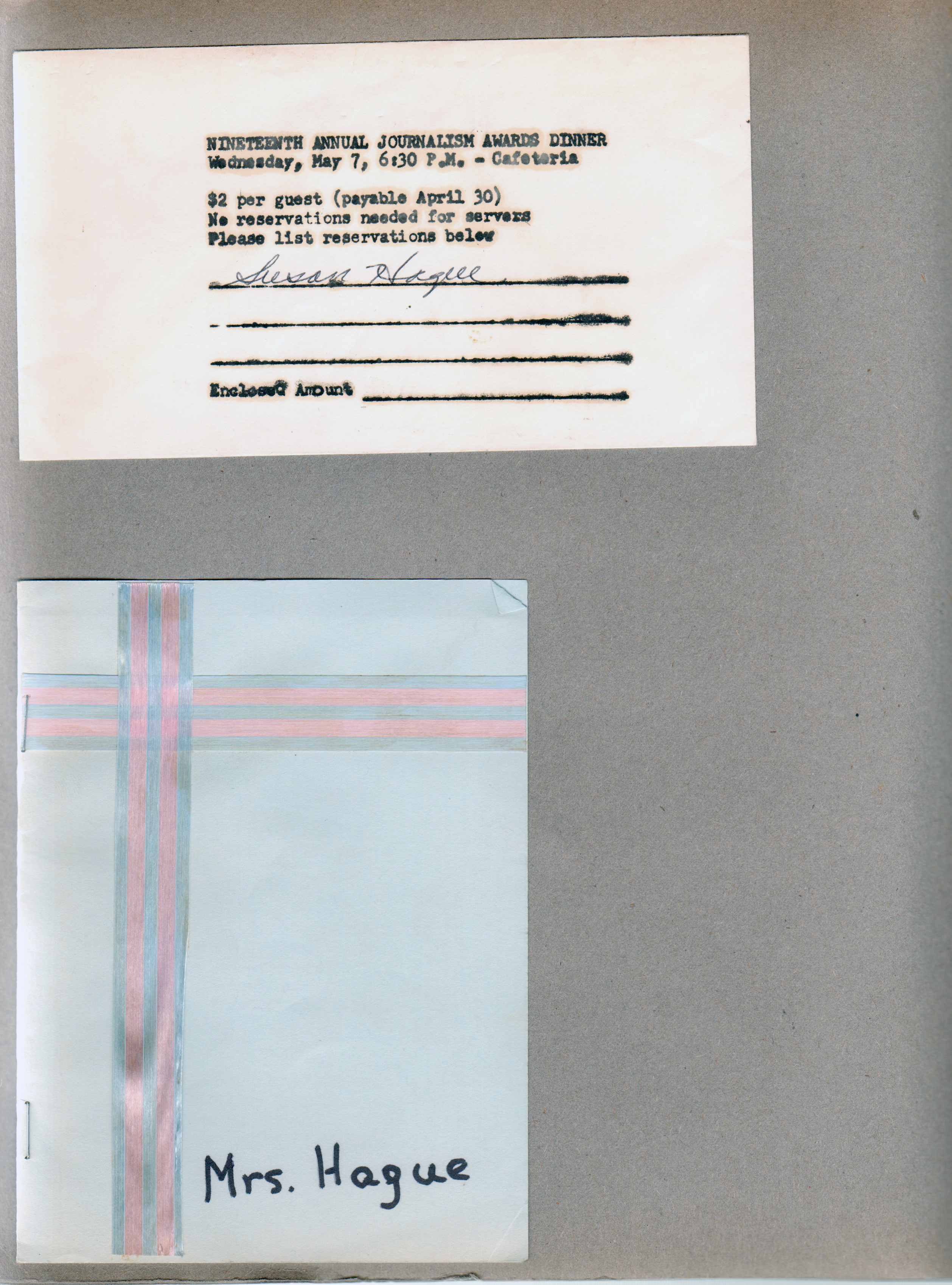 BRHS 19th Journalism Award Dinner ticket