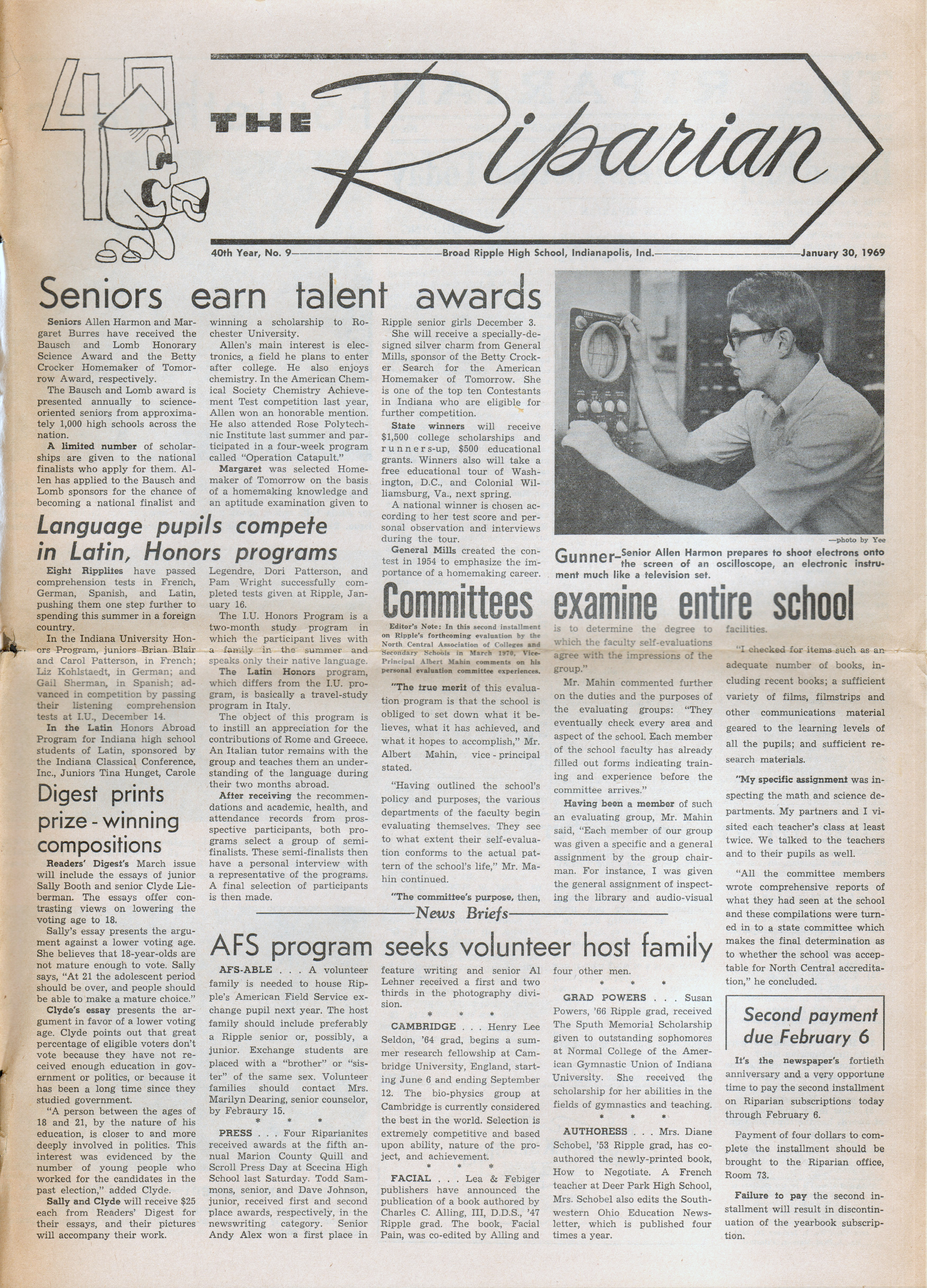 BRHS Riparian newspaper Jan 30 1969