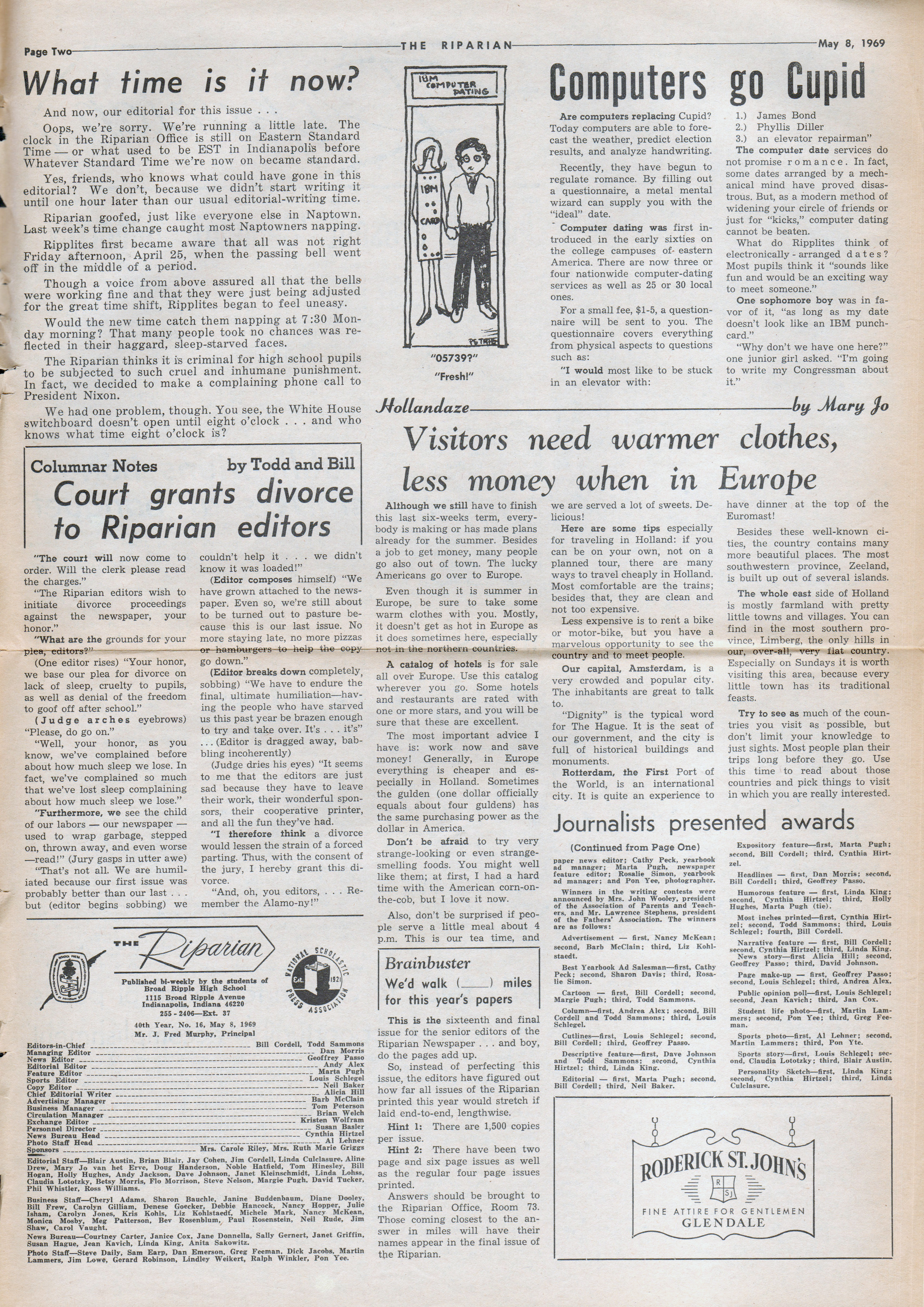 BRHS Riparian newspaper May 8 1969