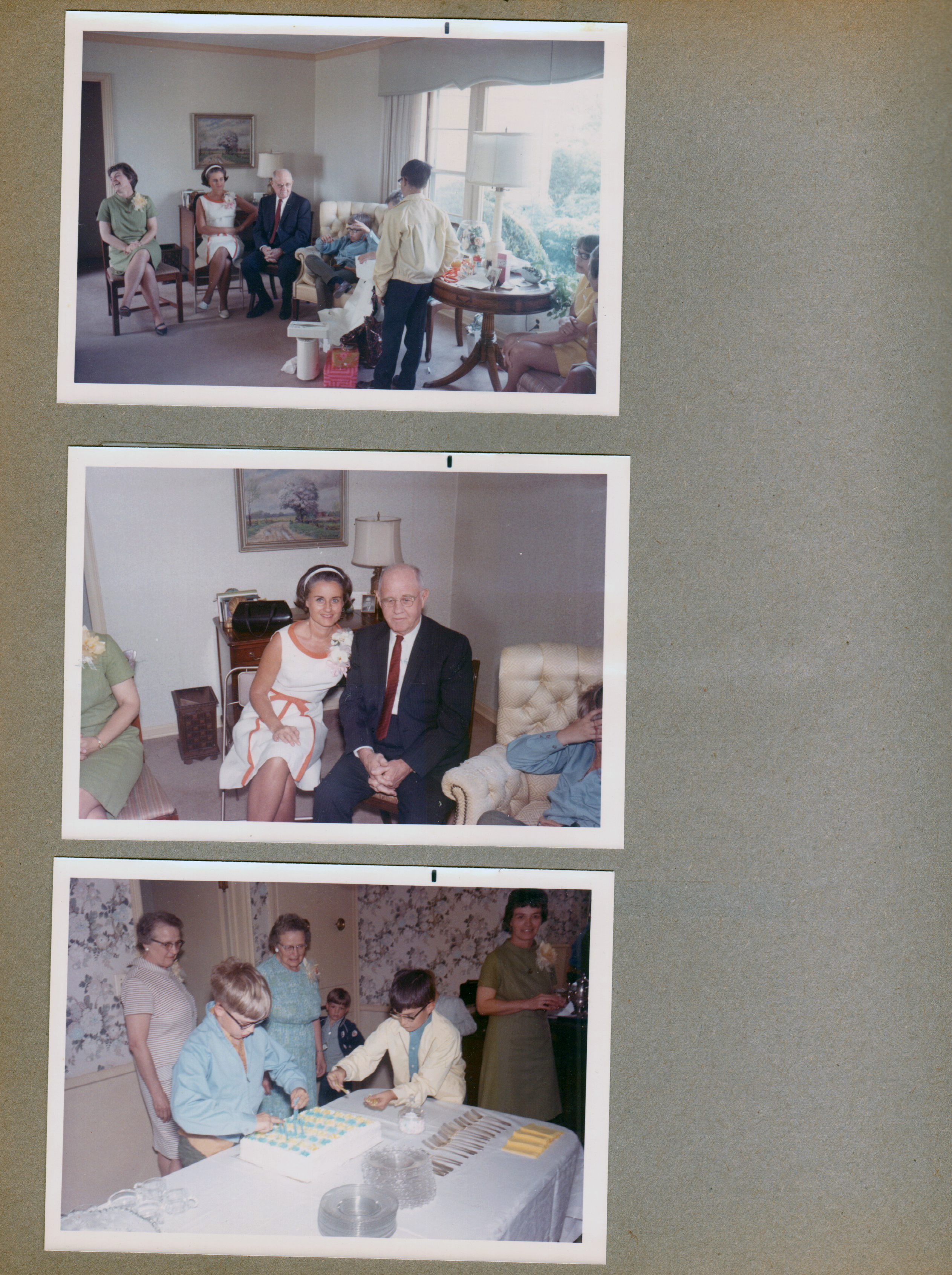 Edna's house? - Cac Messersmith, Rosemary, Curt. Rosemary and Curt. Edith, Edna, Alan removing candles, Cac.