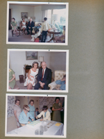 Edna's house? - Cac Messersmith, Rosemary, Curt. Rosemary and Curt. Edith, Edna, Alan removing candles, Cac.