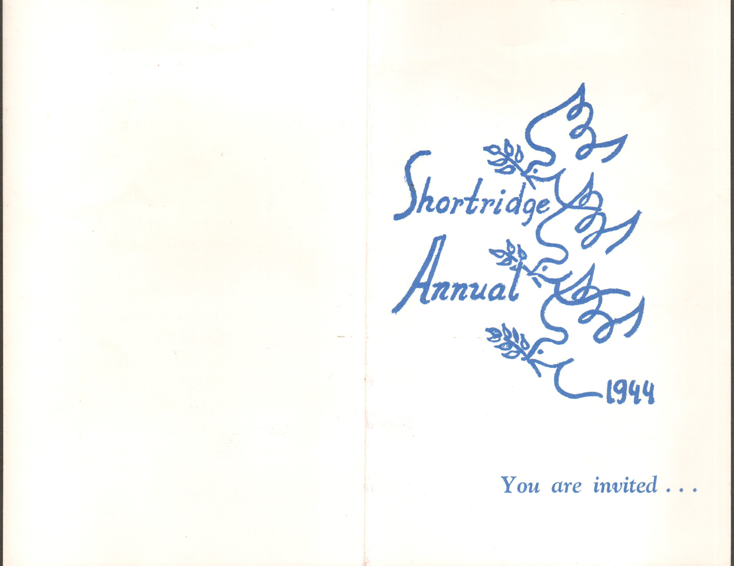 Shortridge Annual Reunion 1944 invitation