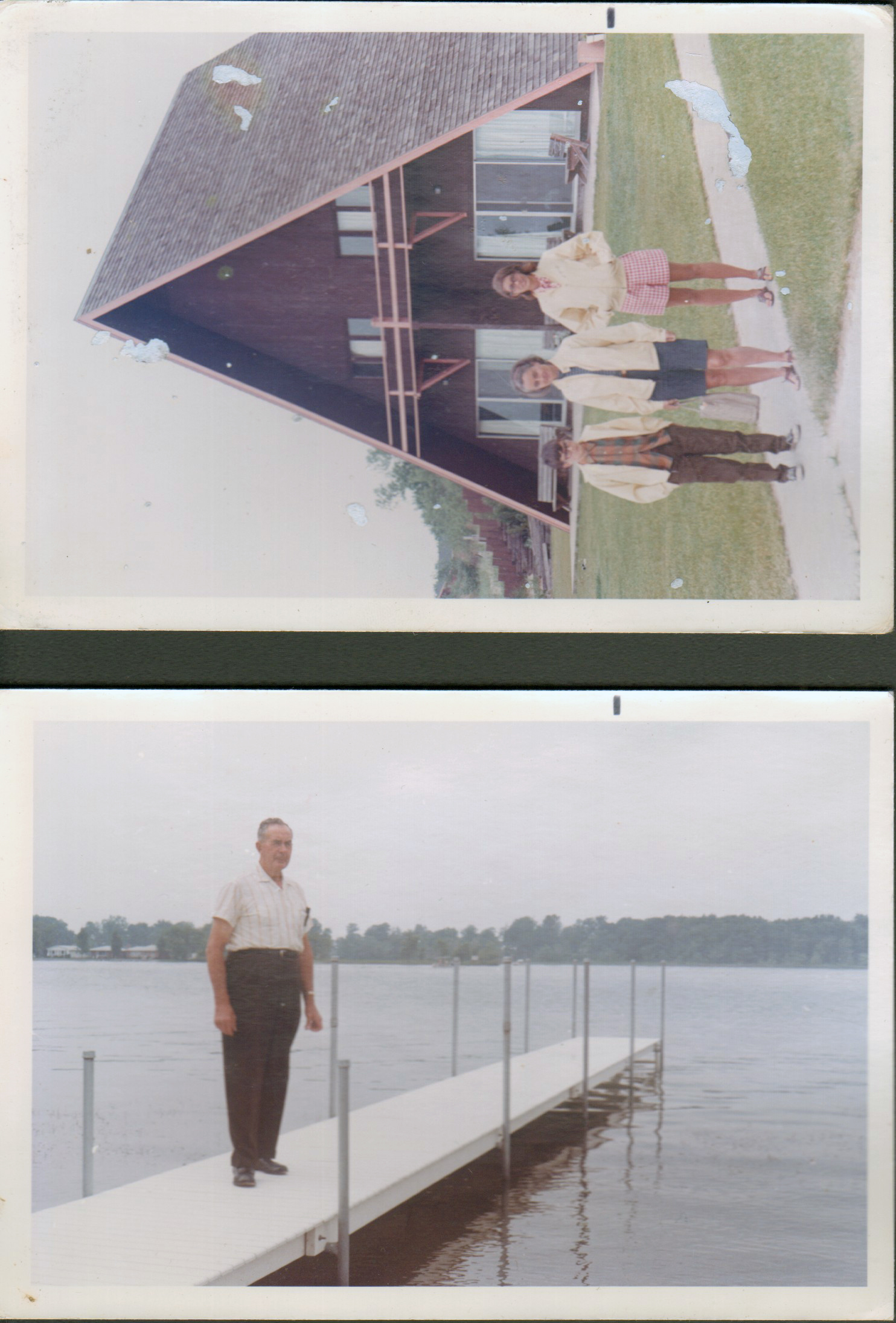 Chalet on the Lake - Stevensville MI - Alan Rosemary and Susan in front of our chalet. Wawasee - Girstle on pier
