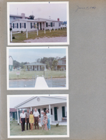 Wawasee - back of house. House for pier. Girstle, John, Susan, Glen, Helen, Ronna, Marlene in front of house.