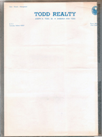Wawasee Todd Realty letterhead