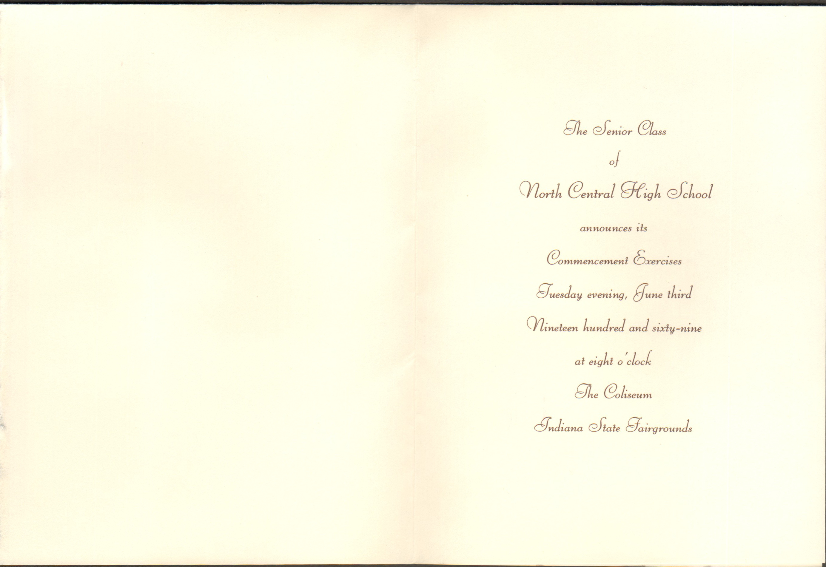 North Central graduation announcement