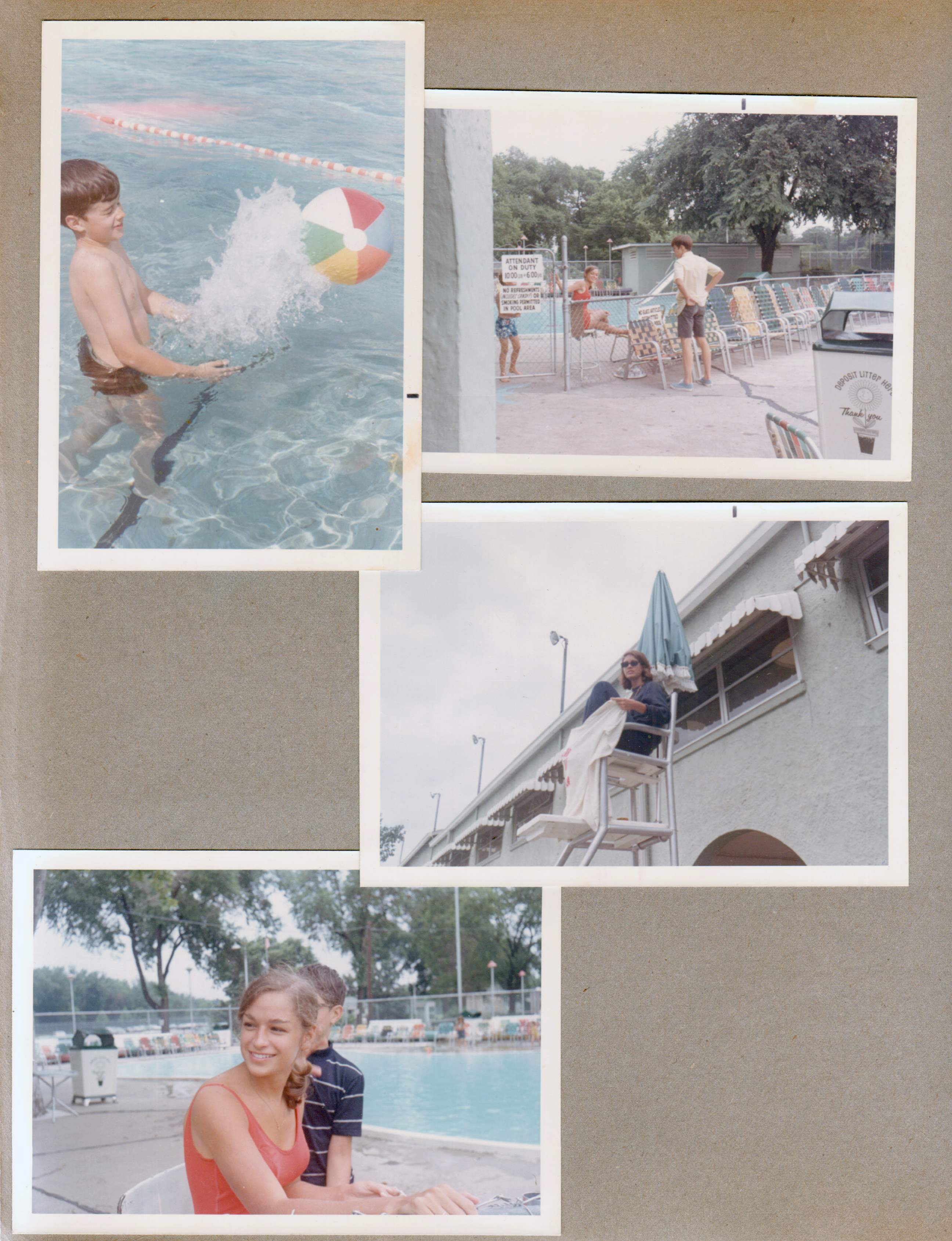 Riviera Club - Alan in pool. Susie Tuck life guard baby pool. Susan life guard.