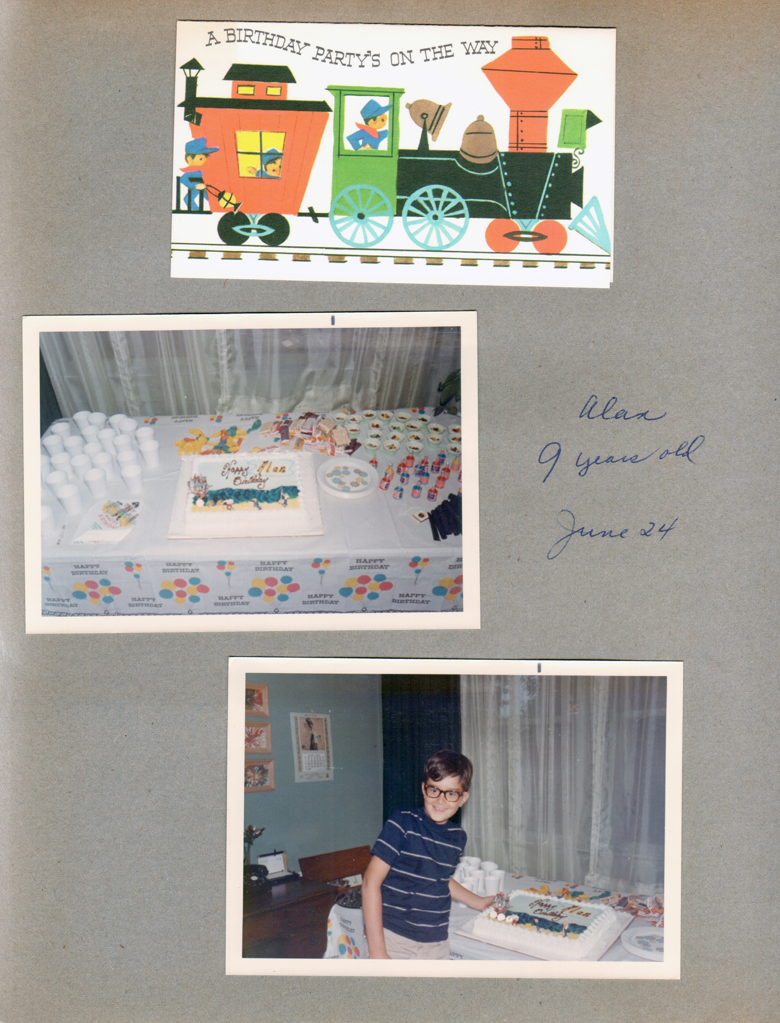 6122 dining room - Alan's 9th birthday cake and invitation. Roselyn cake - pirates