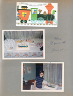 6122 dining room - Alan's 9th birthday cake and invitation. Roselyn cake - pirates