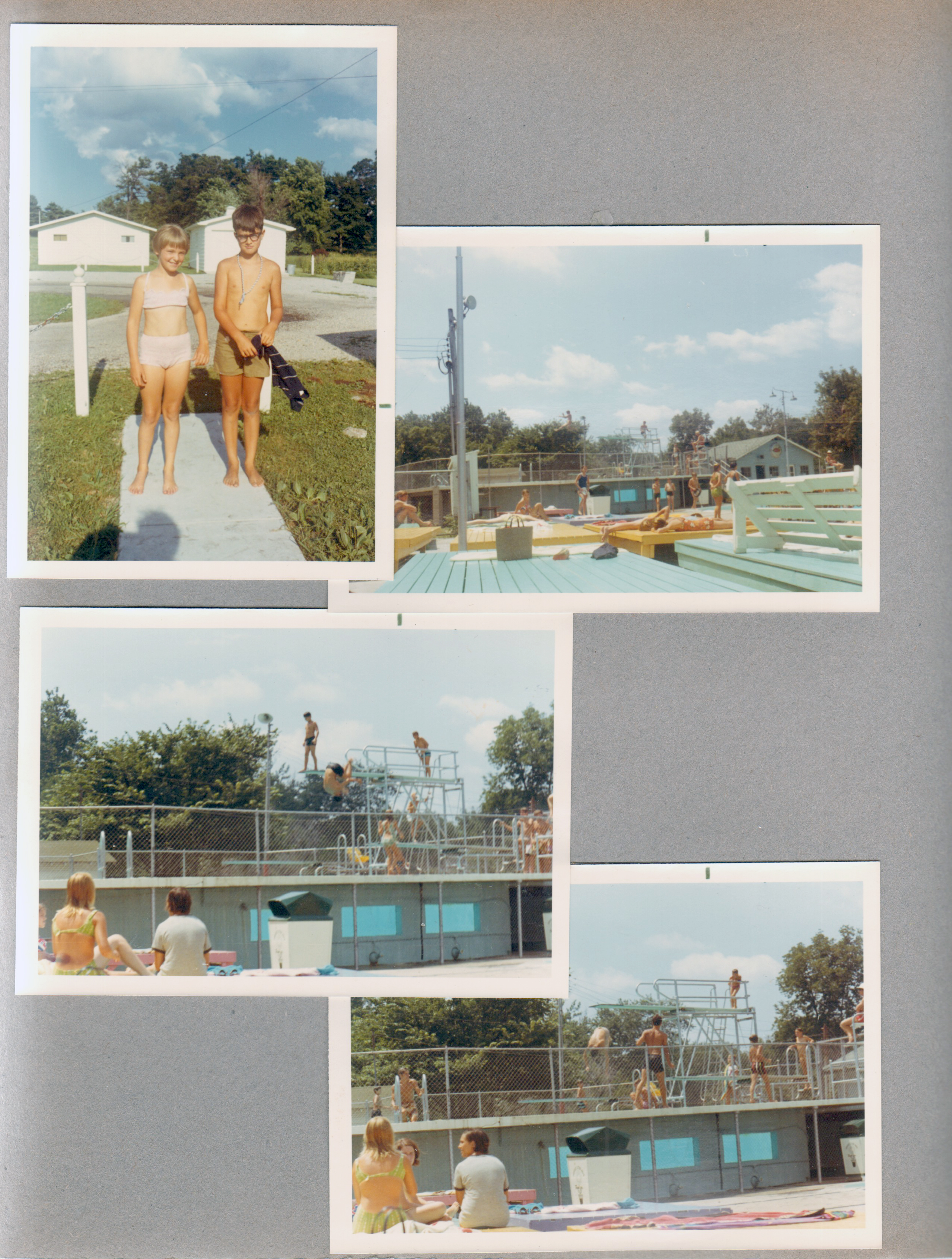 Wawasee - Cindy and Alan behind house. Riviera Club - diving tank