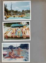 Riviera Club - diving tank. Susan and friends sunbathing. Alan and Joe Lobraico on deck.