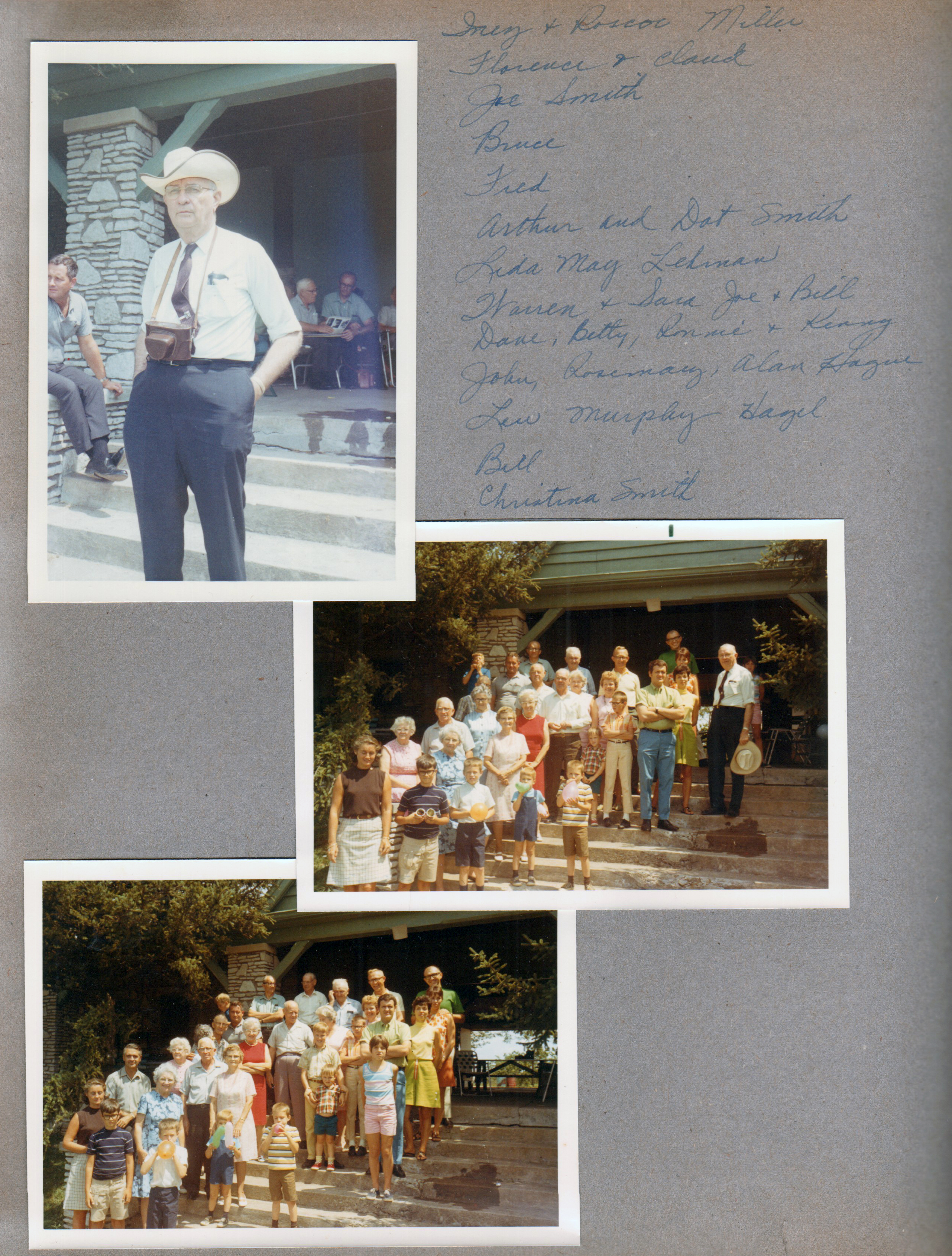 Bedford - Draper Reunion - Otis Park - Joe Smith, Dave. Inez and Roscoe Miller, Florence and Claud Harrell, Bruce, Fred, Arthur and Dot Smith, Lida May Lehman, Warren, Sar, Joe and Bill Letsinger, Dave, Betty, Ronnie and Kenny Letsinger, John, Rosemary and Alan, Lew Murphy, Hazel, Bill, Christine Smith.