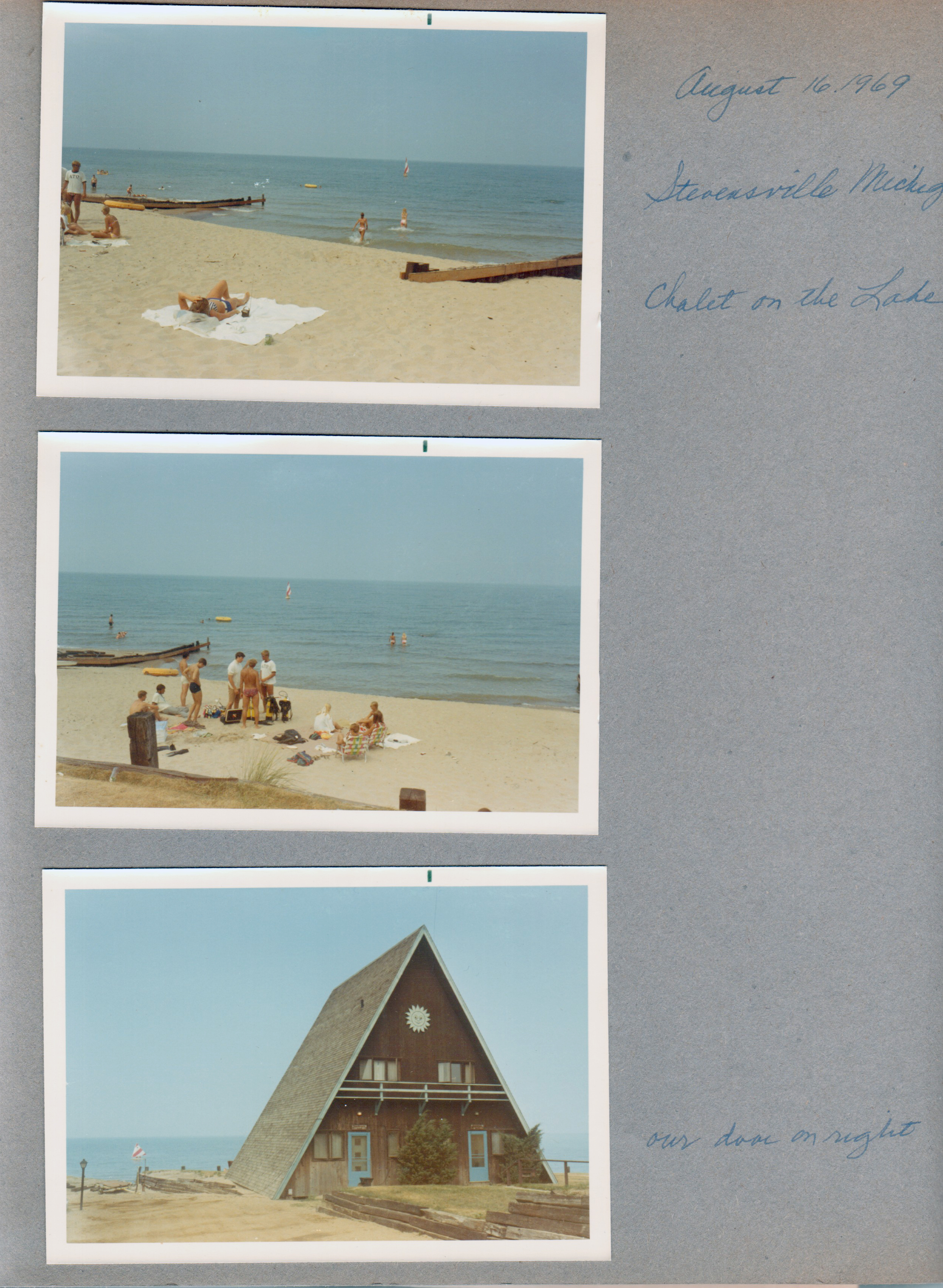 Chalet on the Lake - Stevensville MI - beach. Our chalet on right