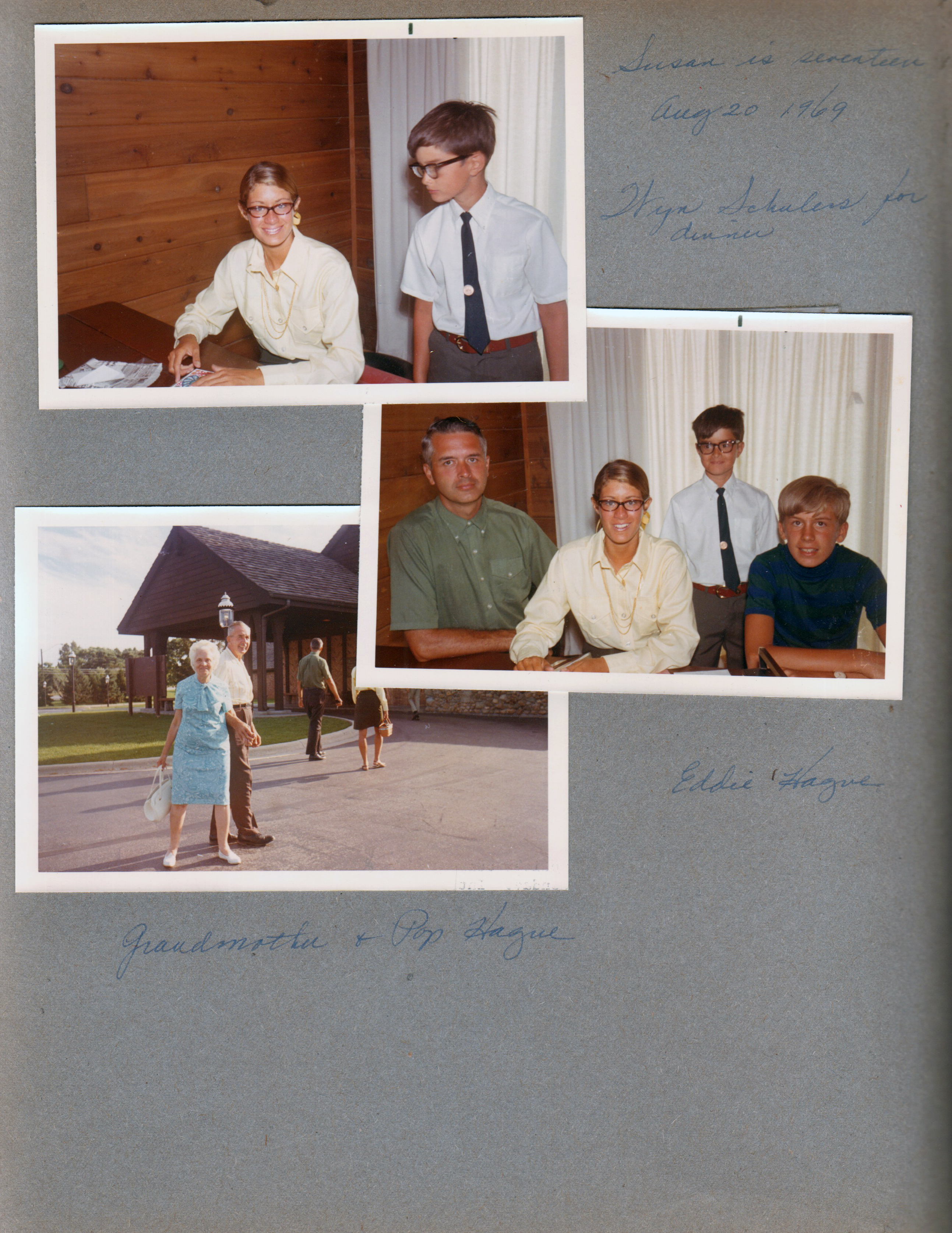 Chalet on the Lake - Stevensville MI -Susan and Alan in chalet. John, Susan, Alan, Eddie.  Helen and Girstle, John and Susan entering Win Schuler's 