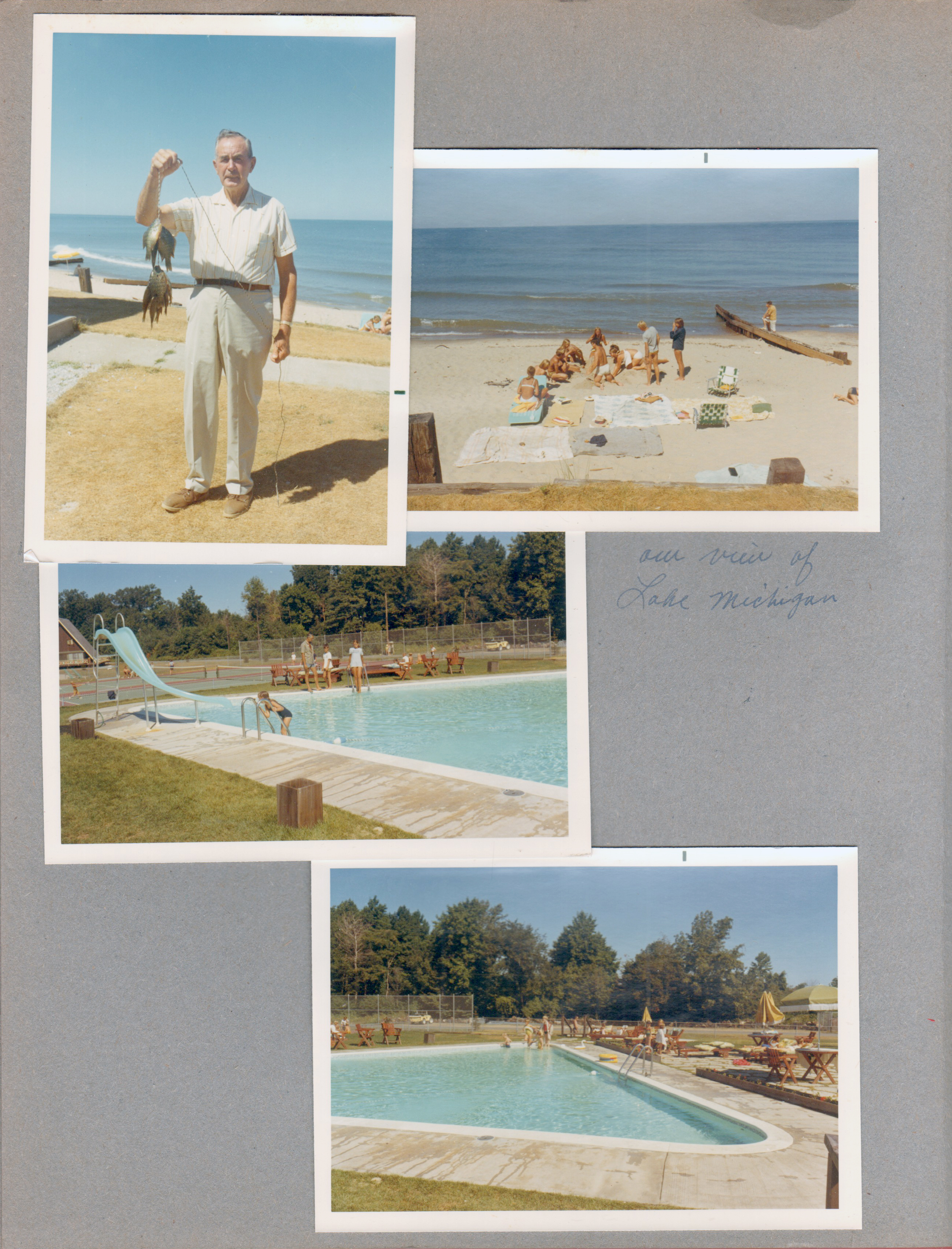 Chalet on the Lake - Stevensville MI - Girstle with fish catch. Our view of Lake Michigan.  Pool