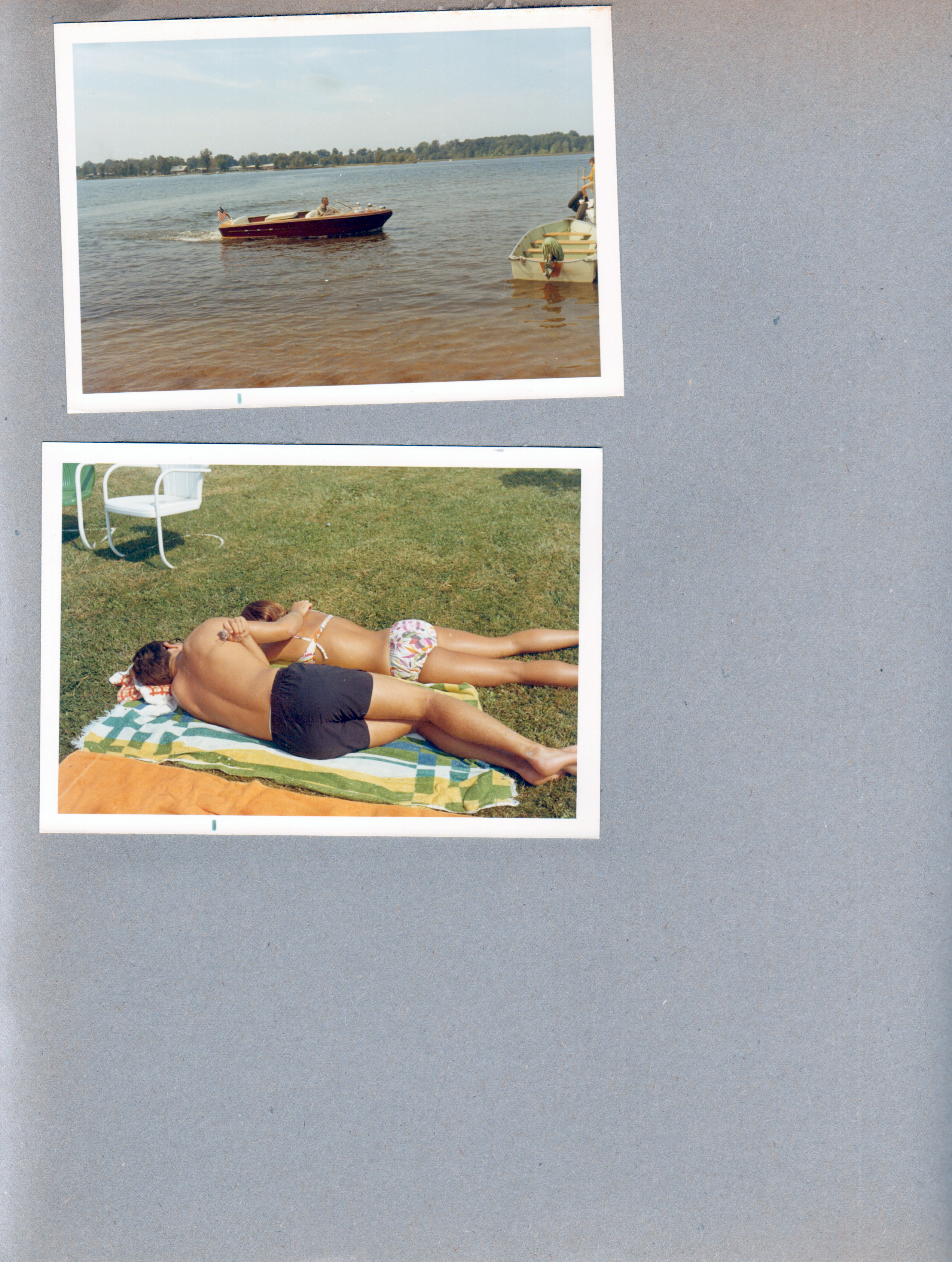 Wawasee - Chris Craft - John. Susan on lawn with ???