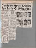 newspaper clipping - Howe football